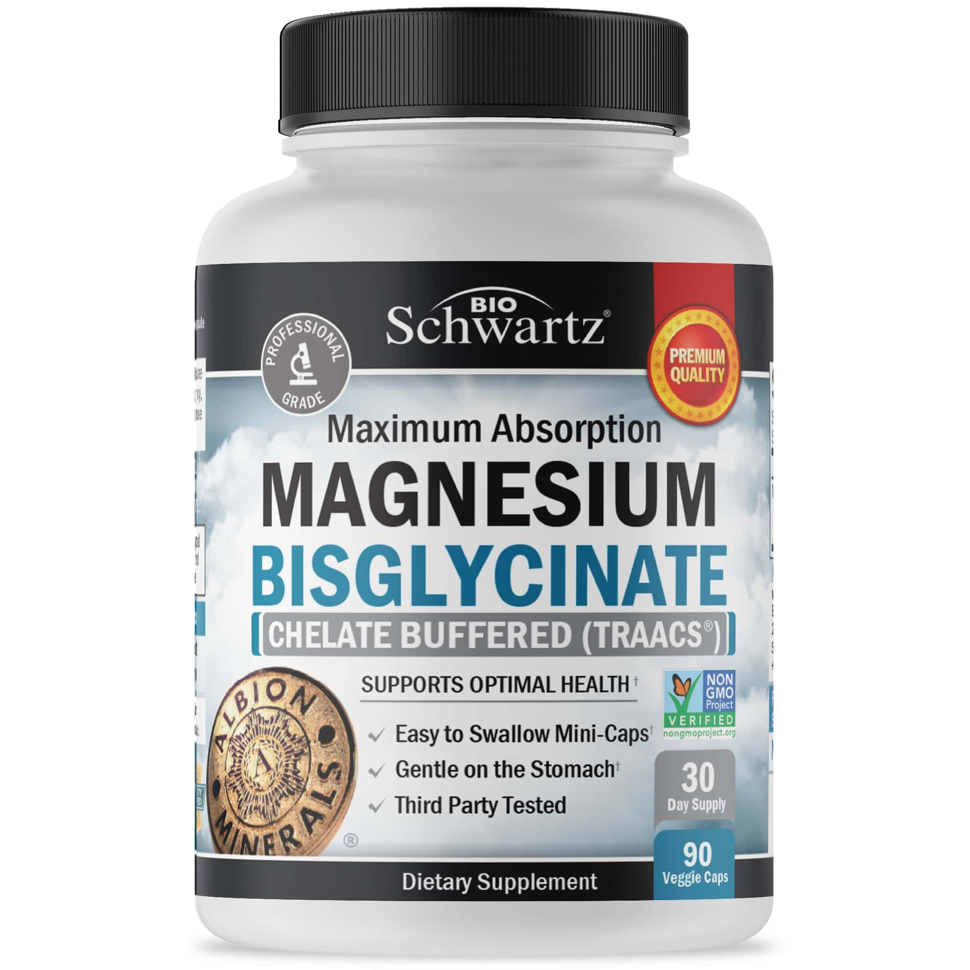 Magnesium Bisglycinate 100% Chelate No-Laxative Effect