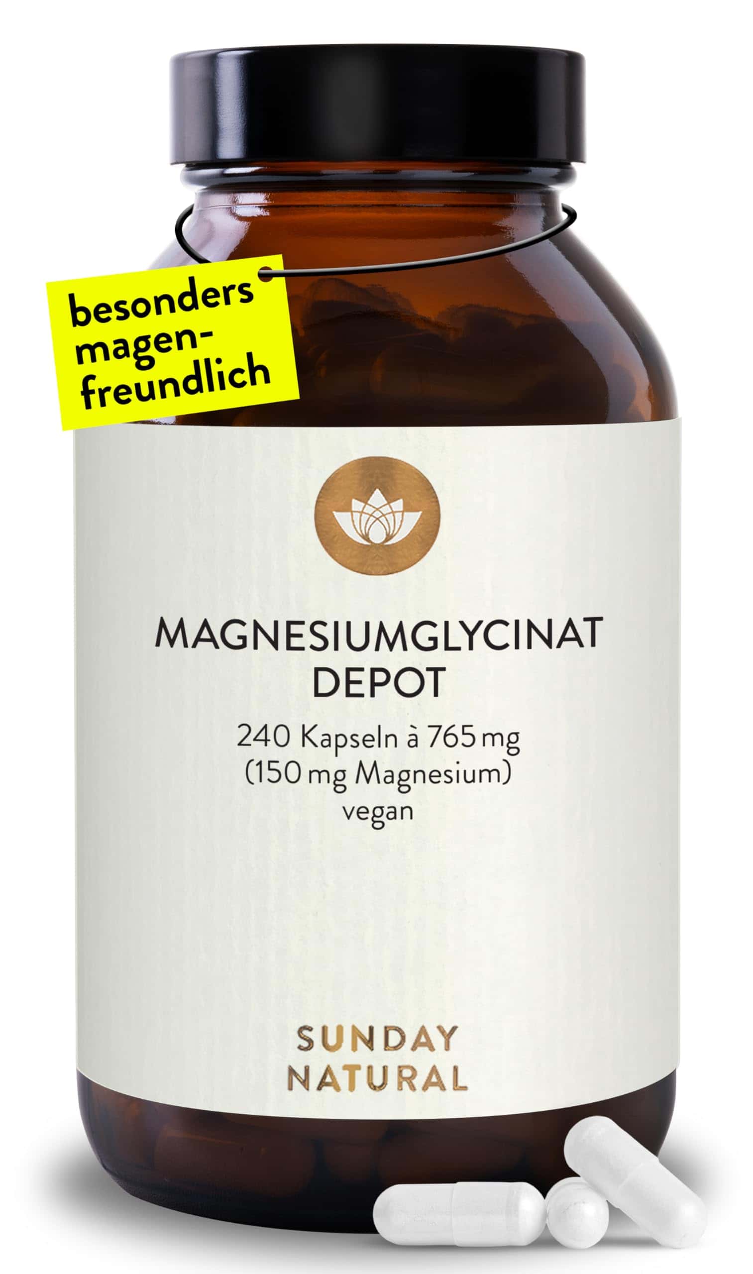 SUNDAY NATURAL® Magnesium Bisglycinat - 240 Kapseln