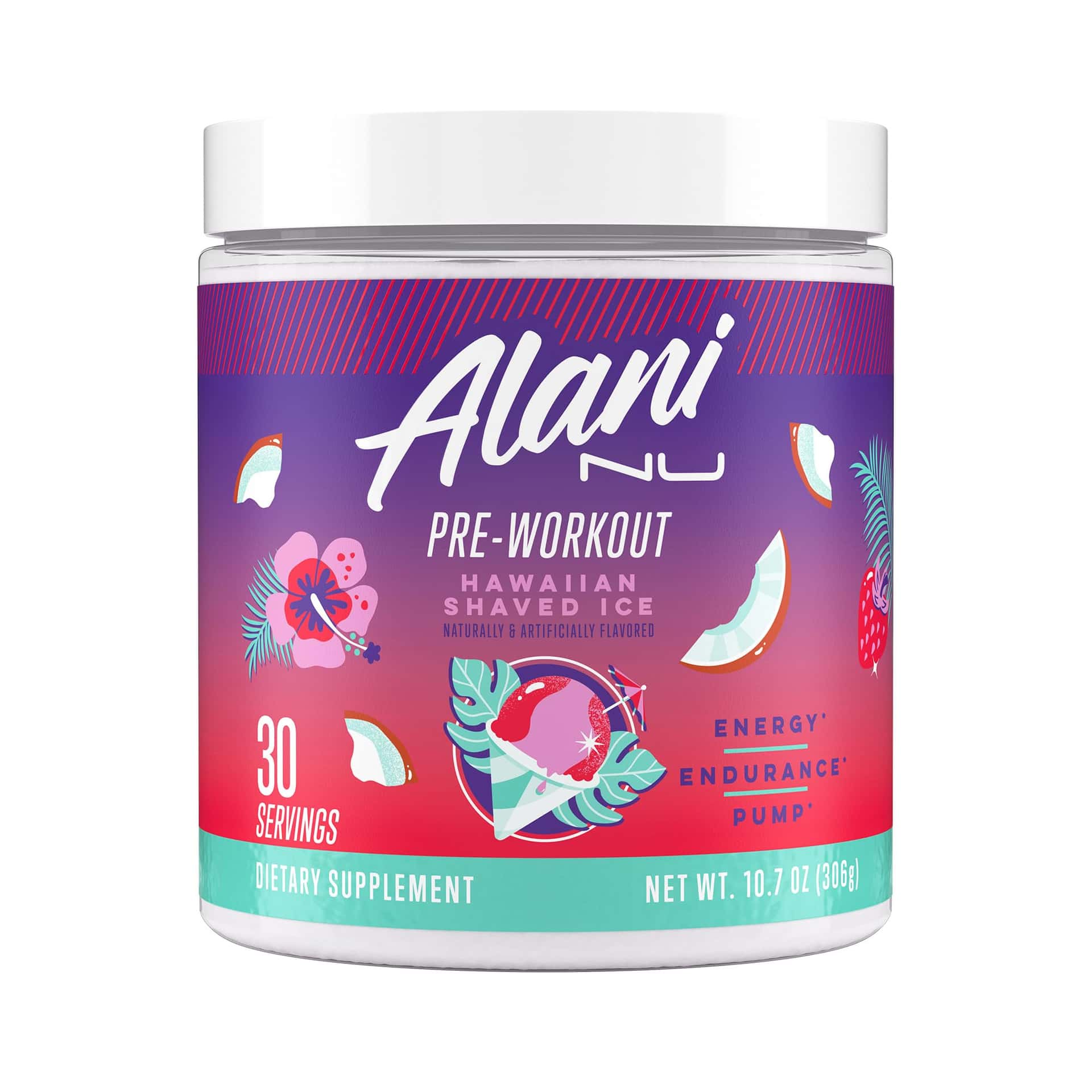 Alani Nu Pre Workout Powder Hawaiian Shaved ICE