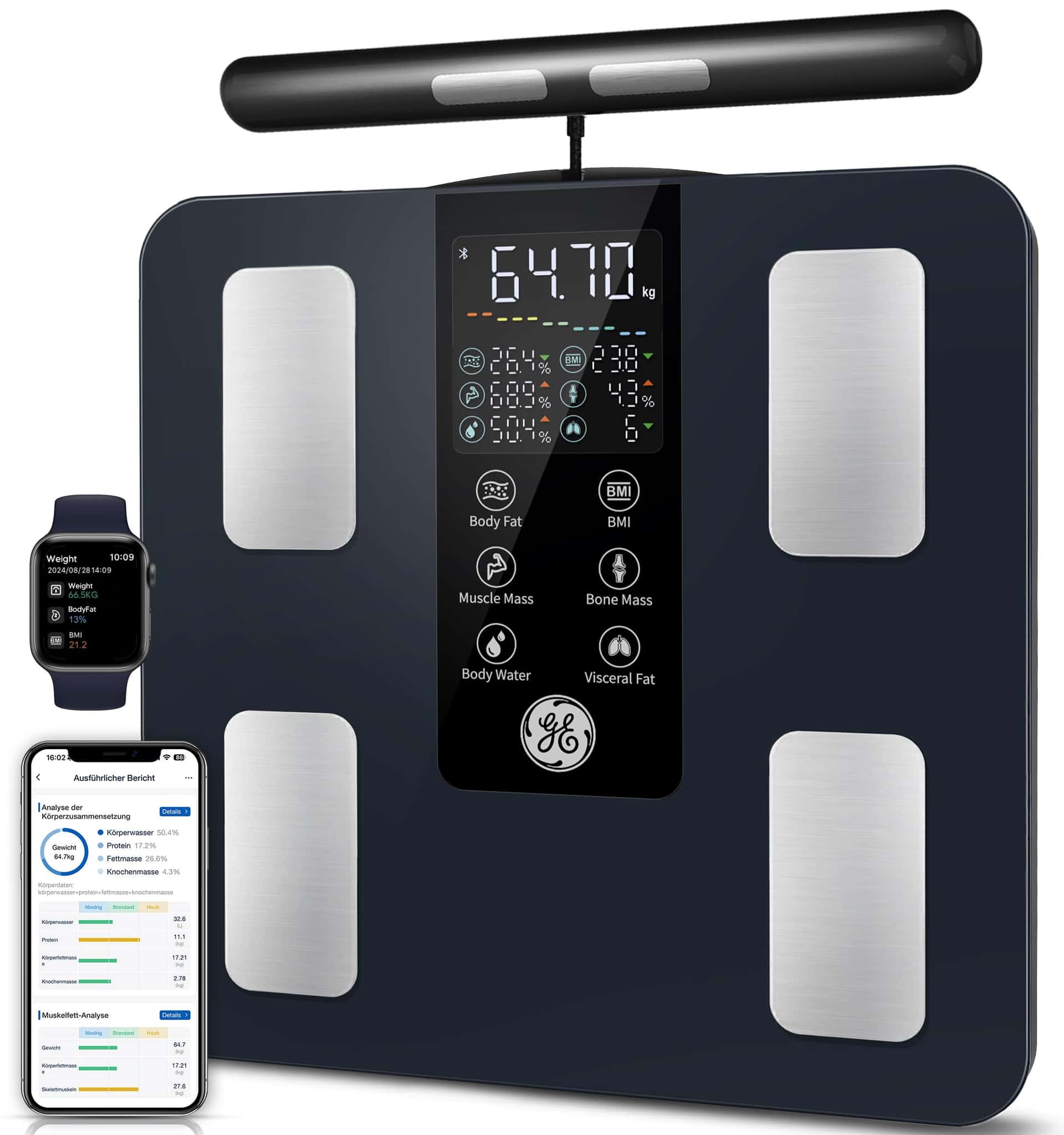 GE Körperfettwaage Smart Waage Personen: Digitale Waage mit