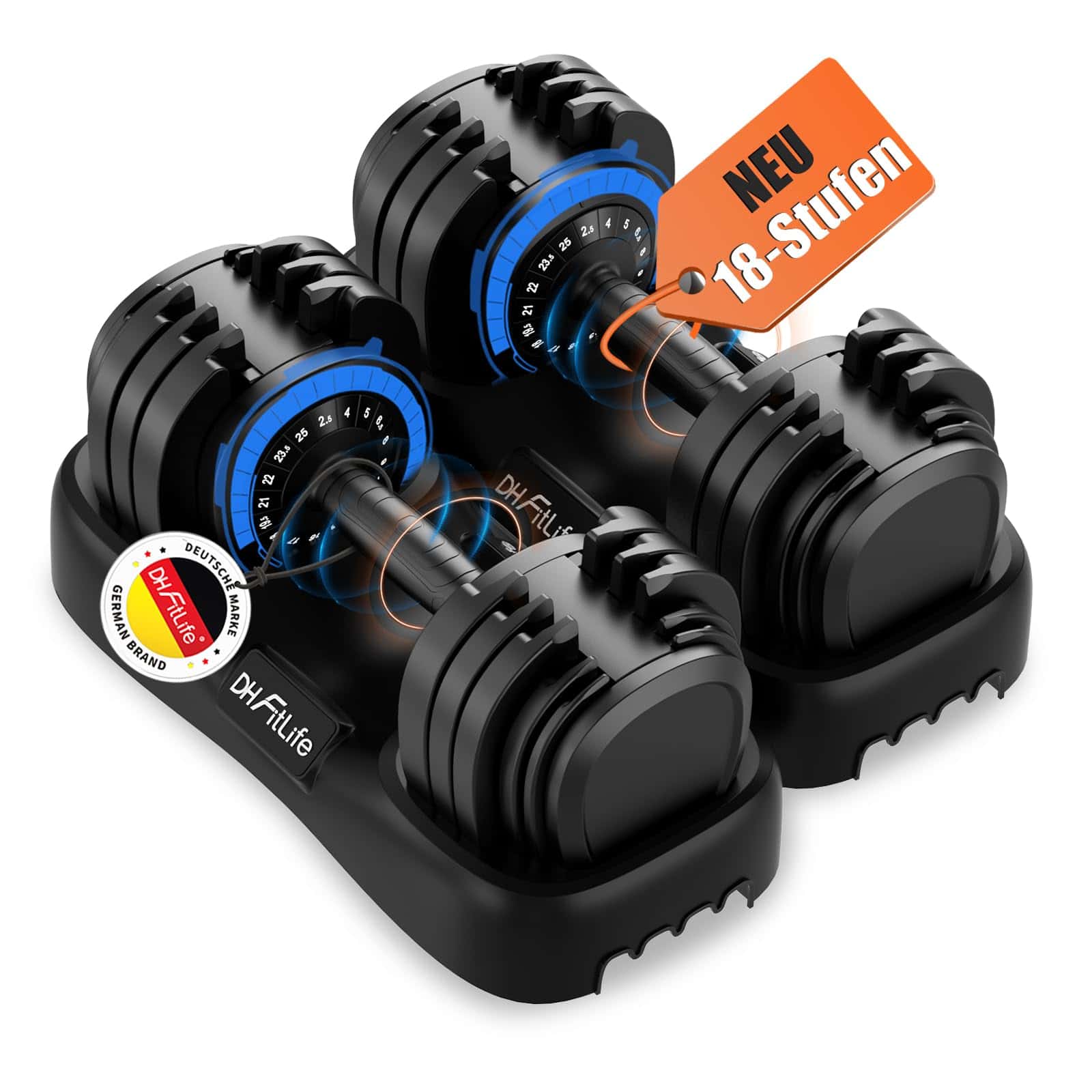 DH FitLife 2026 Neu Hantel Set – Verstellbare Kurzhanteln 2,5 bis 25 KG