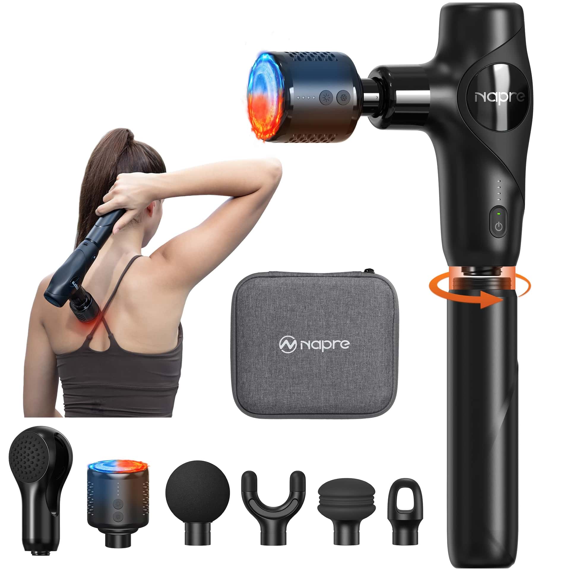 Massagepistole mit Wärme und Kälte,NAPRE 3-in-1 Mini