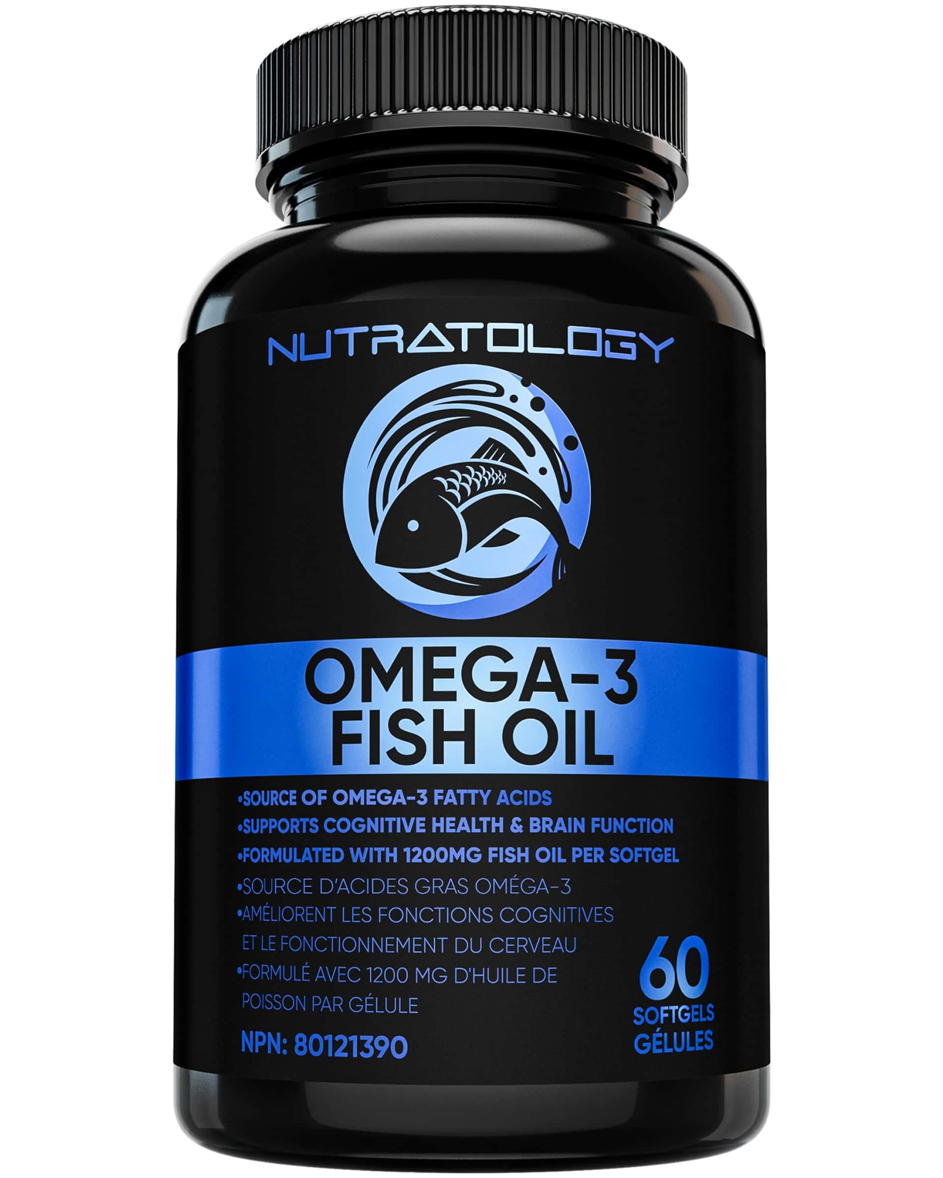 Nutratology® Omega 3 Fish Oil Supplement Triple Strength with Fatty Acids - 1200MG