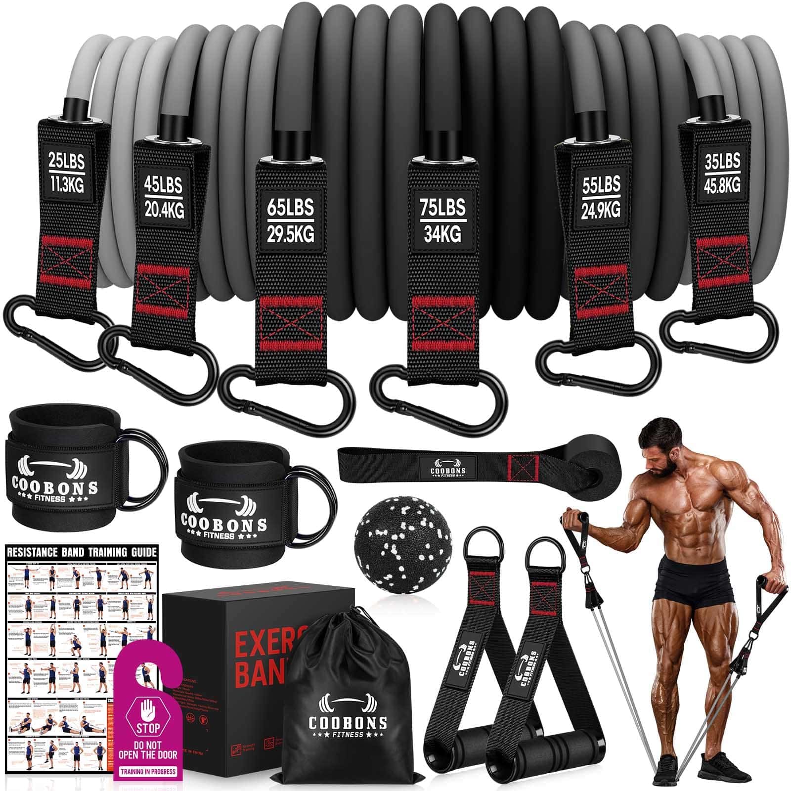 Heavy Resistance Bands for Working Out, 300LBS