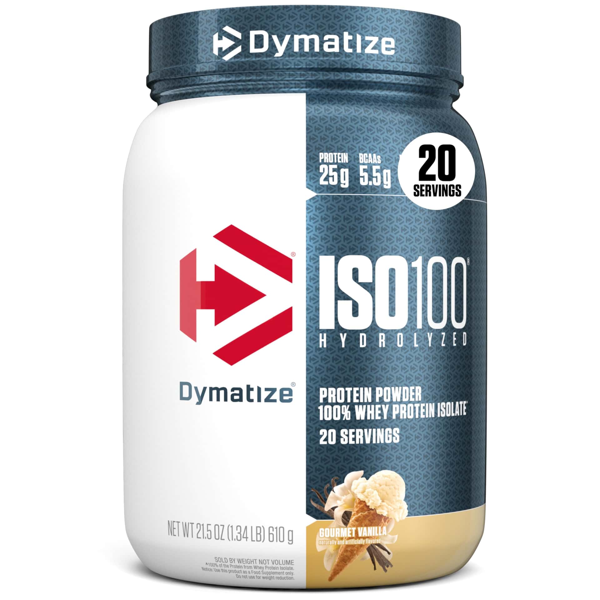 Dymatize ISO100 Whey Protein Powder Isolate, Gourmet Vanilla, 25g