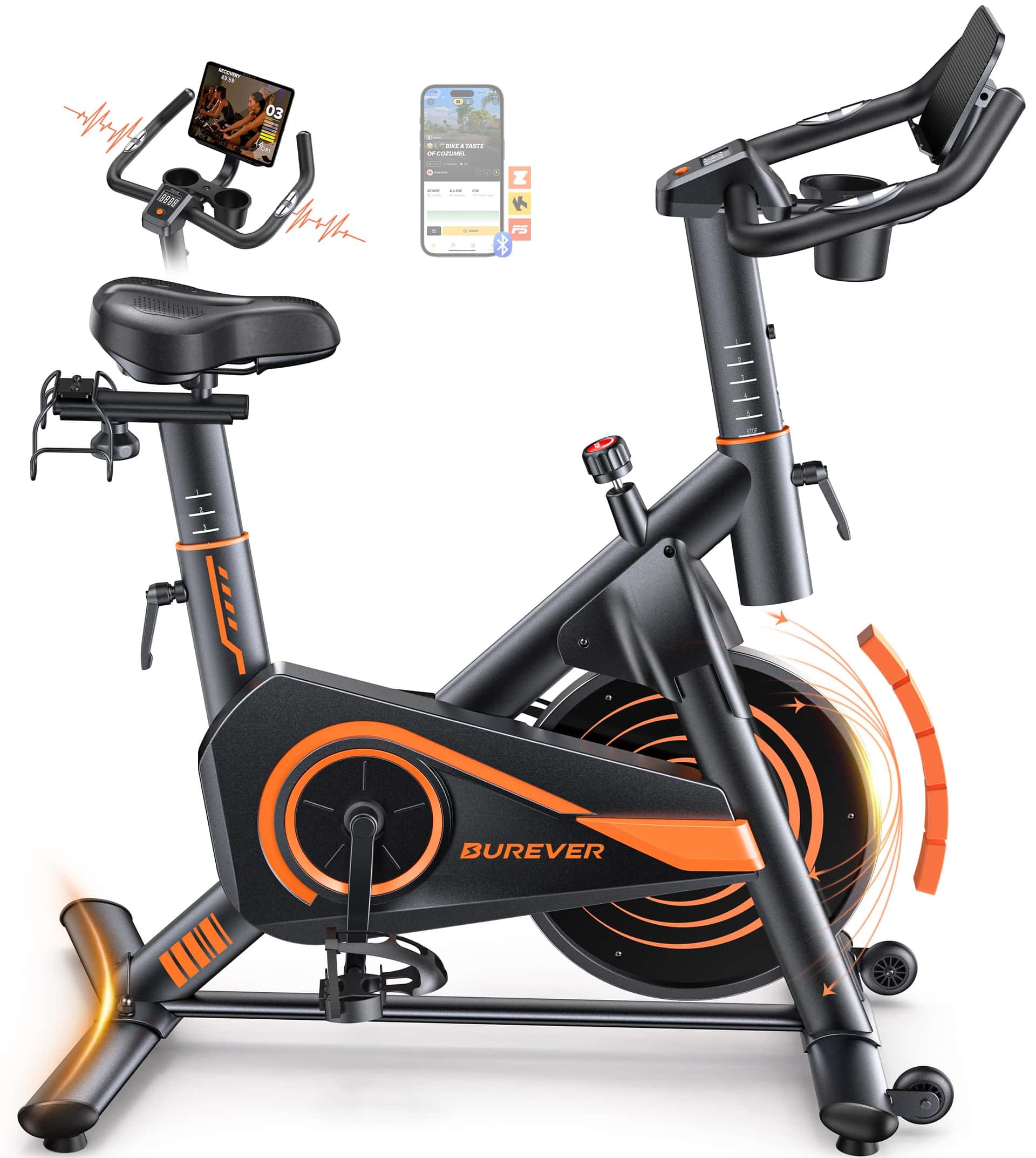 Burever Heimtrainer Fahrrad mit App