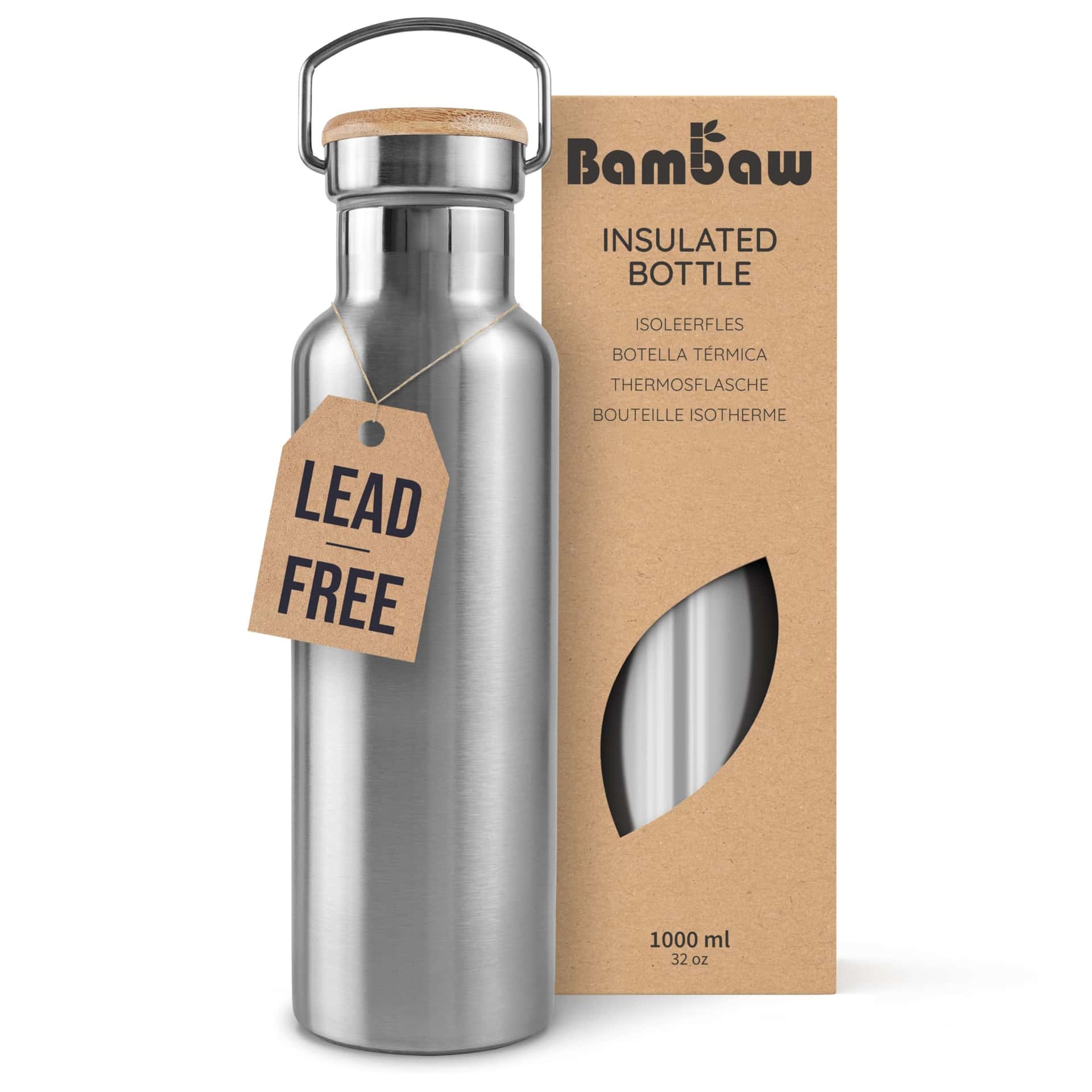 Bambaw Isolierte Wasserflasche 1l
