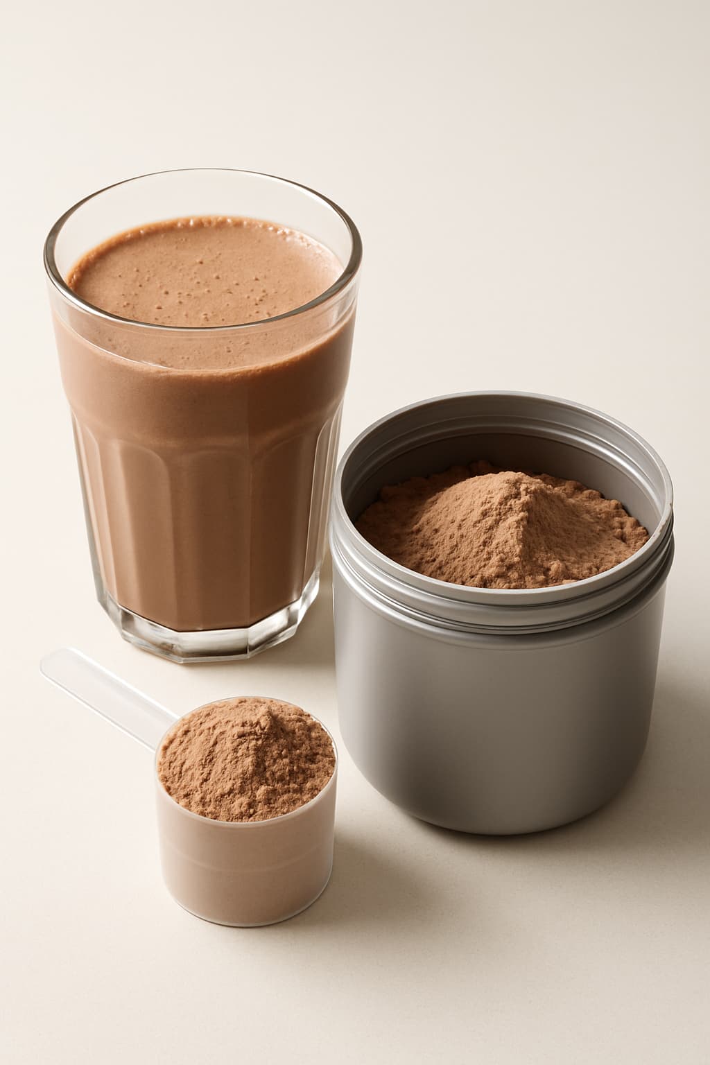 Pouring protein shake