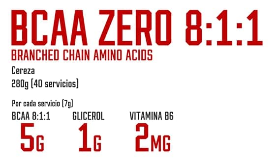 DMI INNOVATIVE NUTRITION BCAA ZERO 8:1:1 - Polvo Sabor Cereza 280g – Bild 2