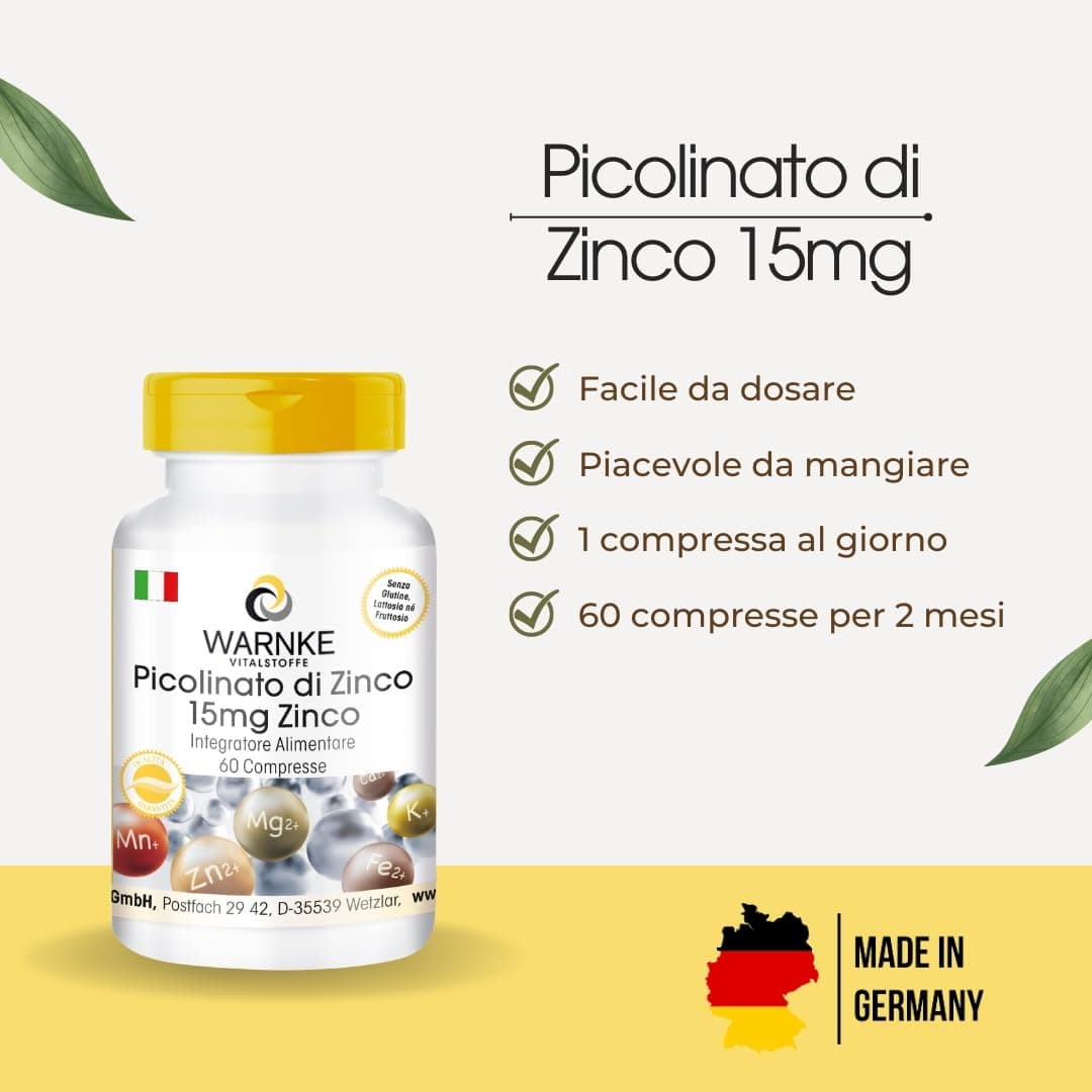 WARNKE VITALSTOFFE Zinktabletten - 15mg – Bild 2