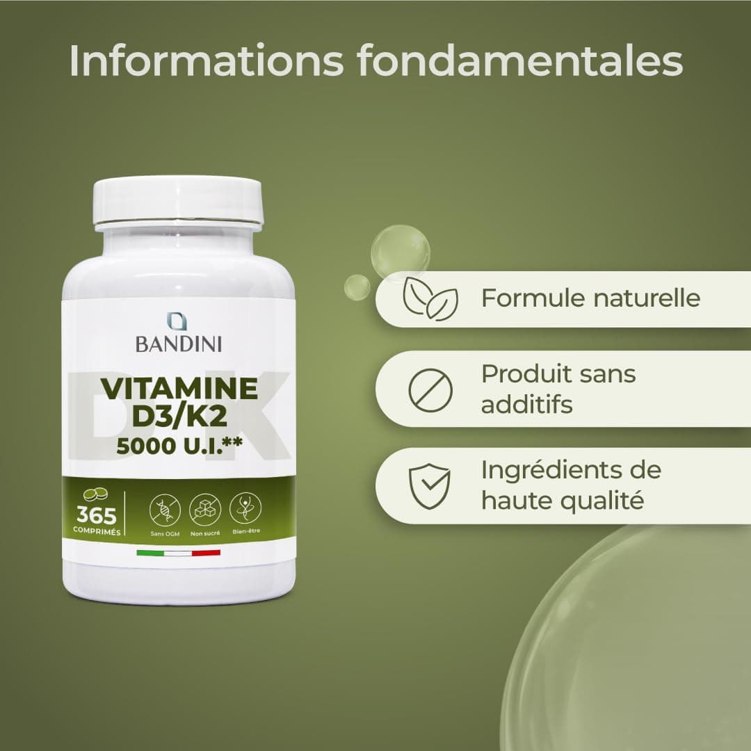 Bandini ® Vitamine D3 K2 365 Comprimés – Bild 6