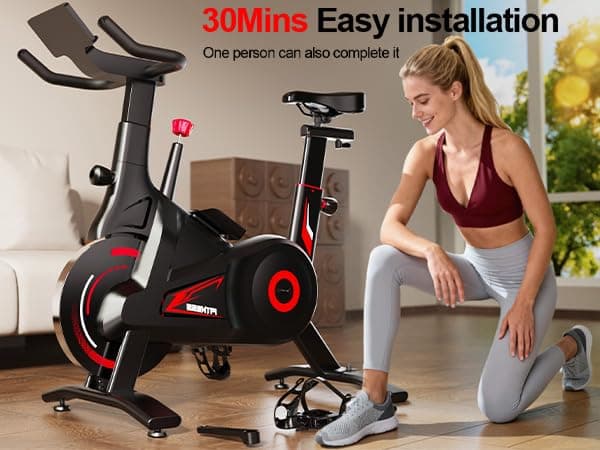 BluEarth Self-Powered Heimtrainer Fahrrad, leise Magnetischem Widerstand,max. 150KG – Bild 6