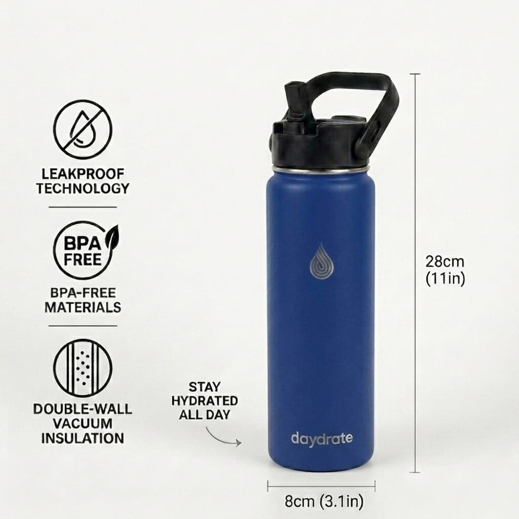 daydrate Insulated Metal Water Bottle with Straw 750ml – Bild 4