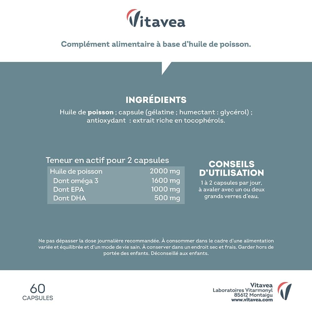 Vitavea Omega 3 Huile de Poissons Sauvages 2 000mg – Bild 8