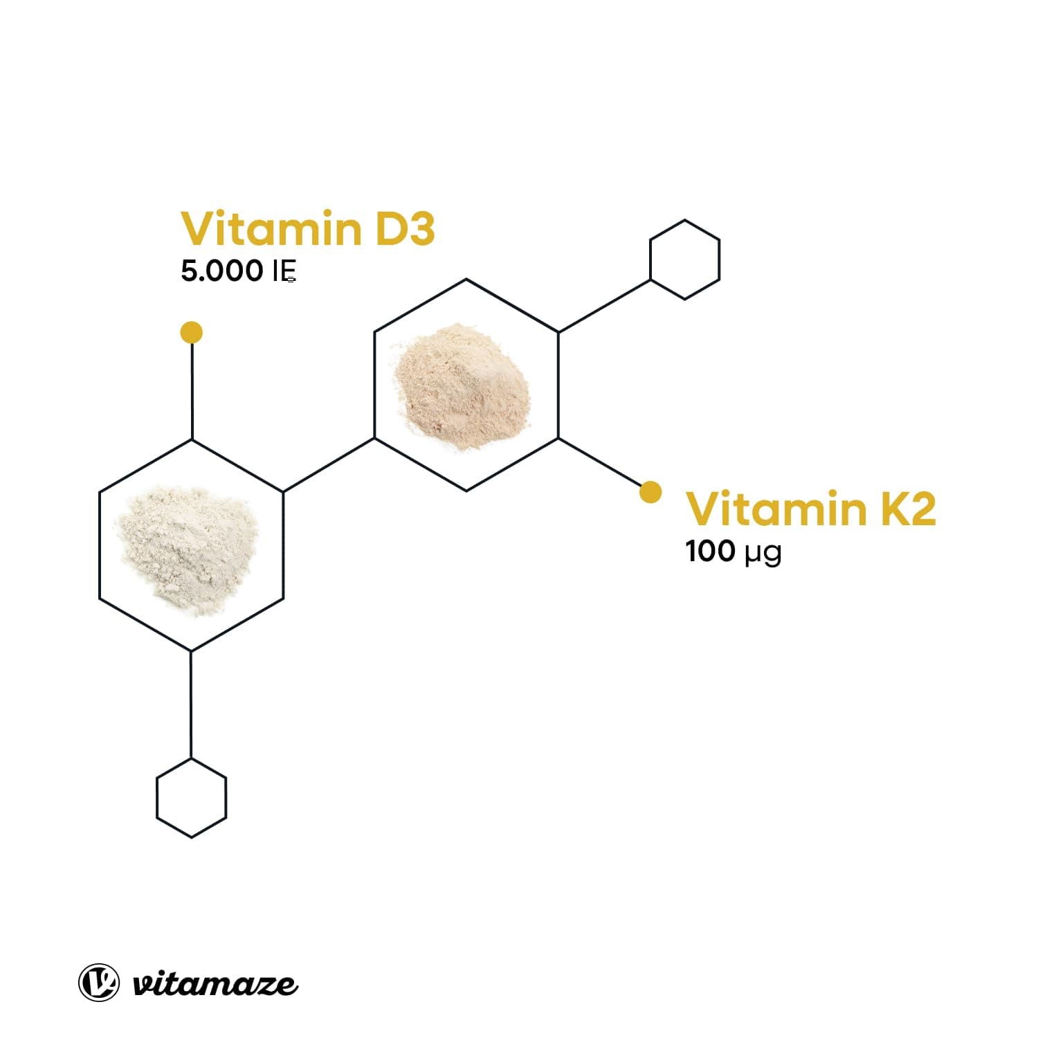 Vitamaze - amazing life Vitamin D3 K2 5000 IE mit Vitamin K2 MK7 All Trans Form, 2+ Jahre Vorrat, 180 Tabletten – Bild 3