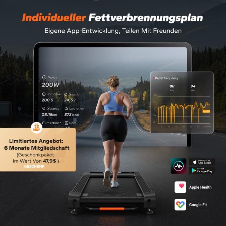 MERACH Walking Pad, Laufband Für Zuhause mit 12% Automatischer Steigung, Max 180KG – Bild 7