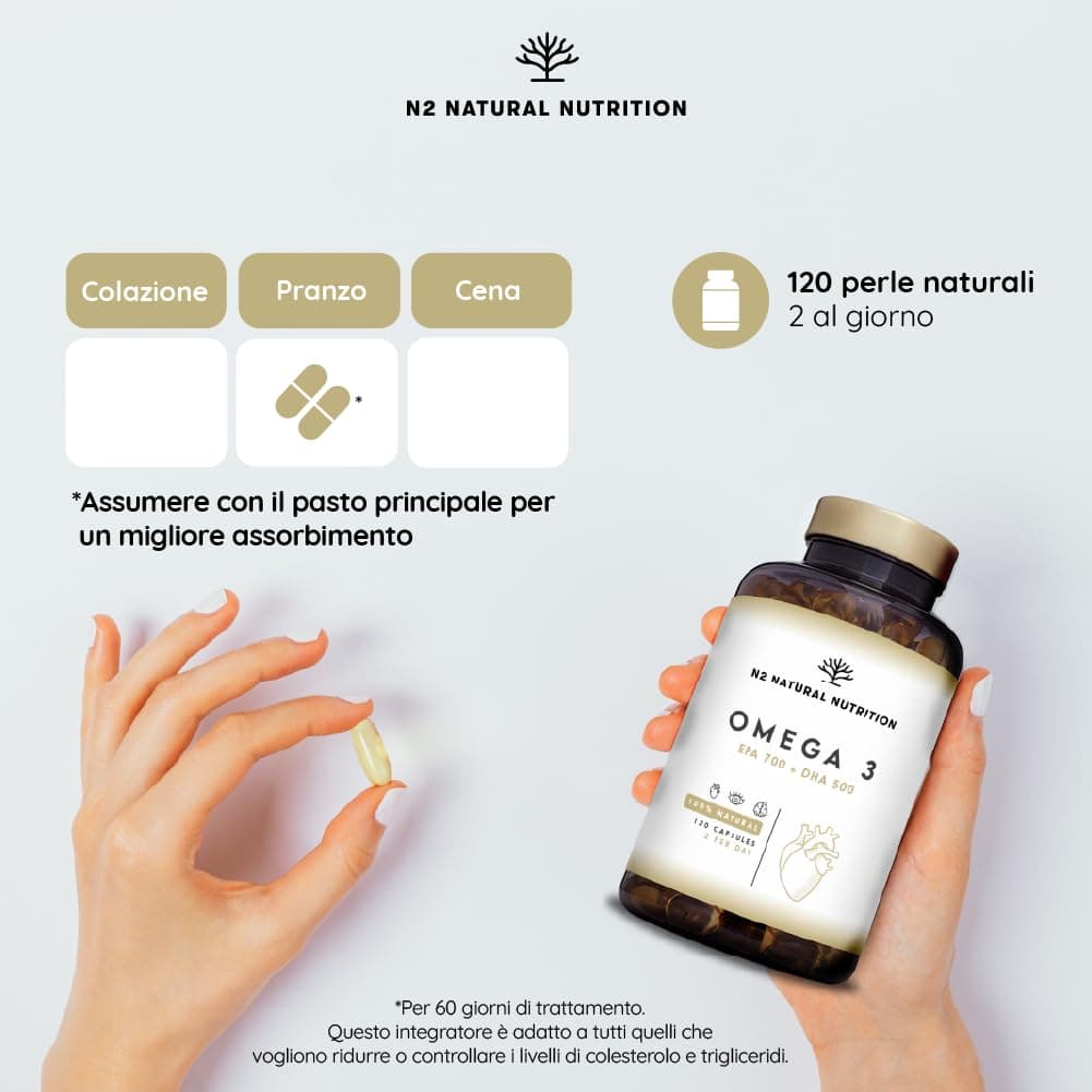 N2 Natural Nutrition Omega 3 Olio di Pesce 2000 mg – Bild 4