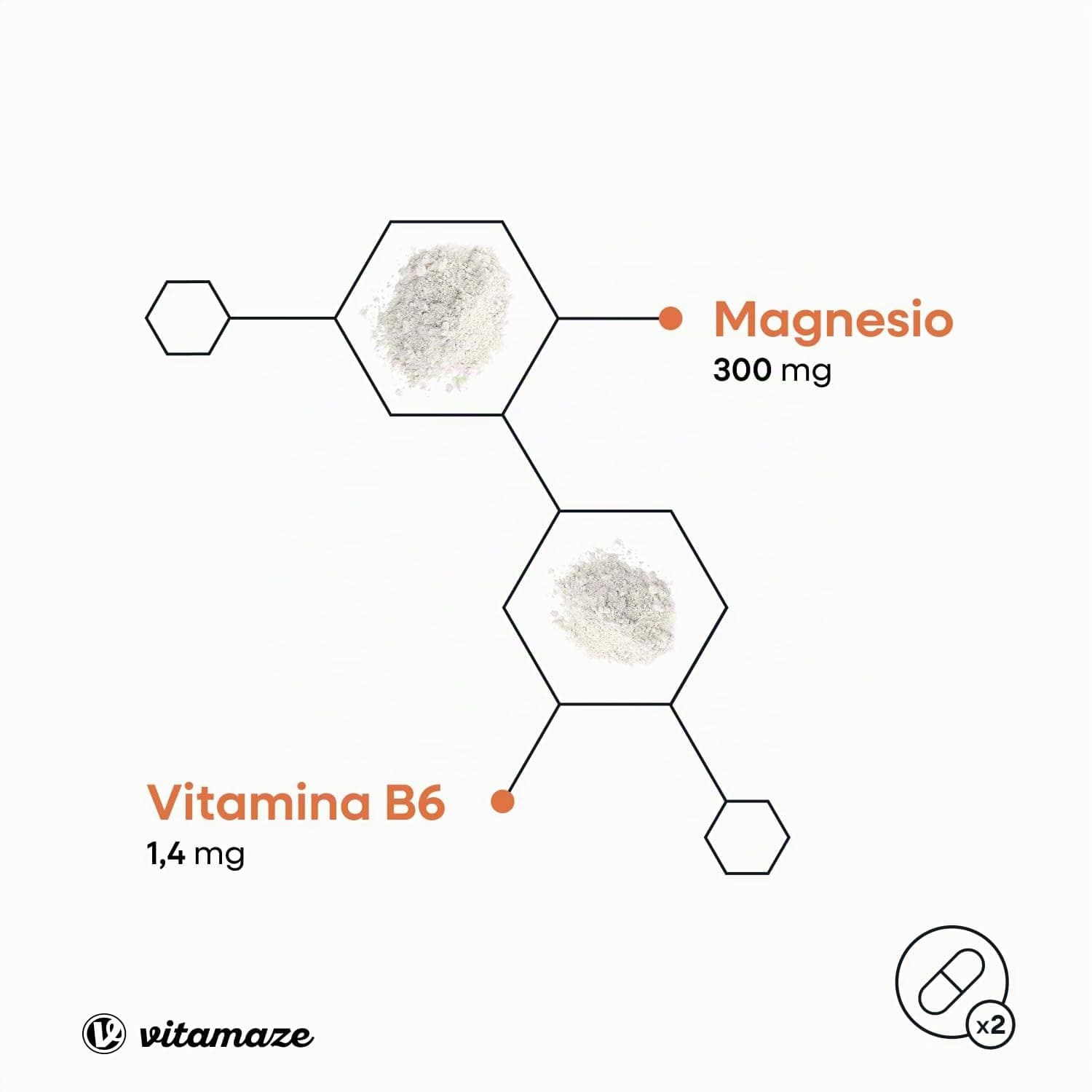 Vitamaze - amazing life Magnesio Bisglicinato + B6 (4 Meses) 240 Cápsulas – Bild 4