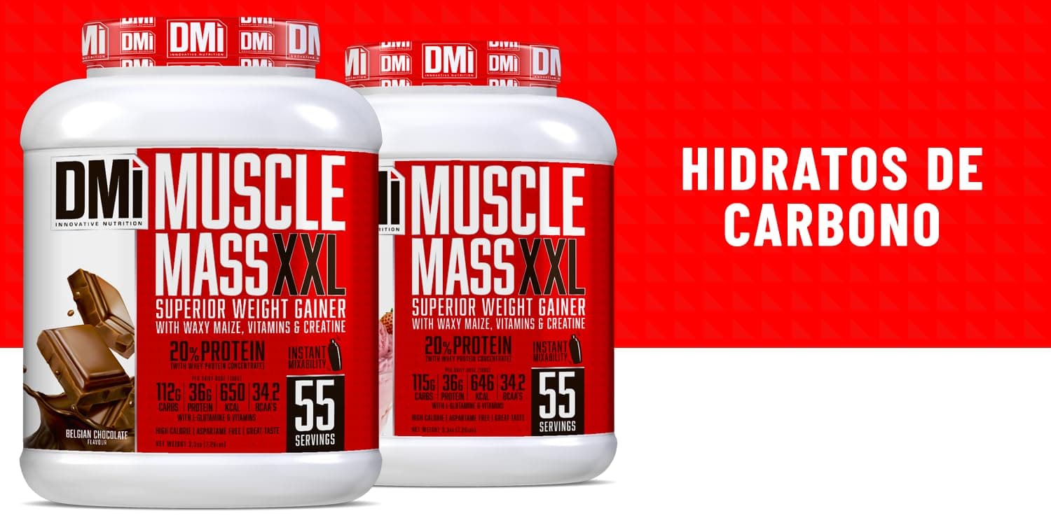 DMI INNOVATIVE NUTRITION MUSCLE MASS XXL - SUPERIOR WEIGHT GAINER (Strawberry, 7 KG – Bild 4