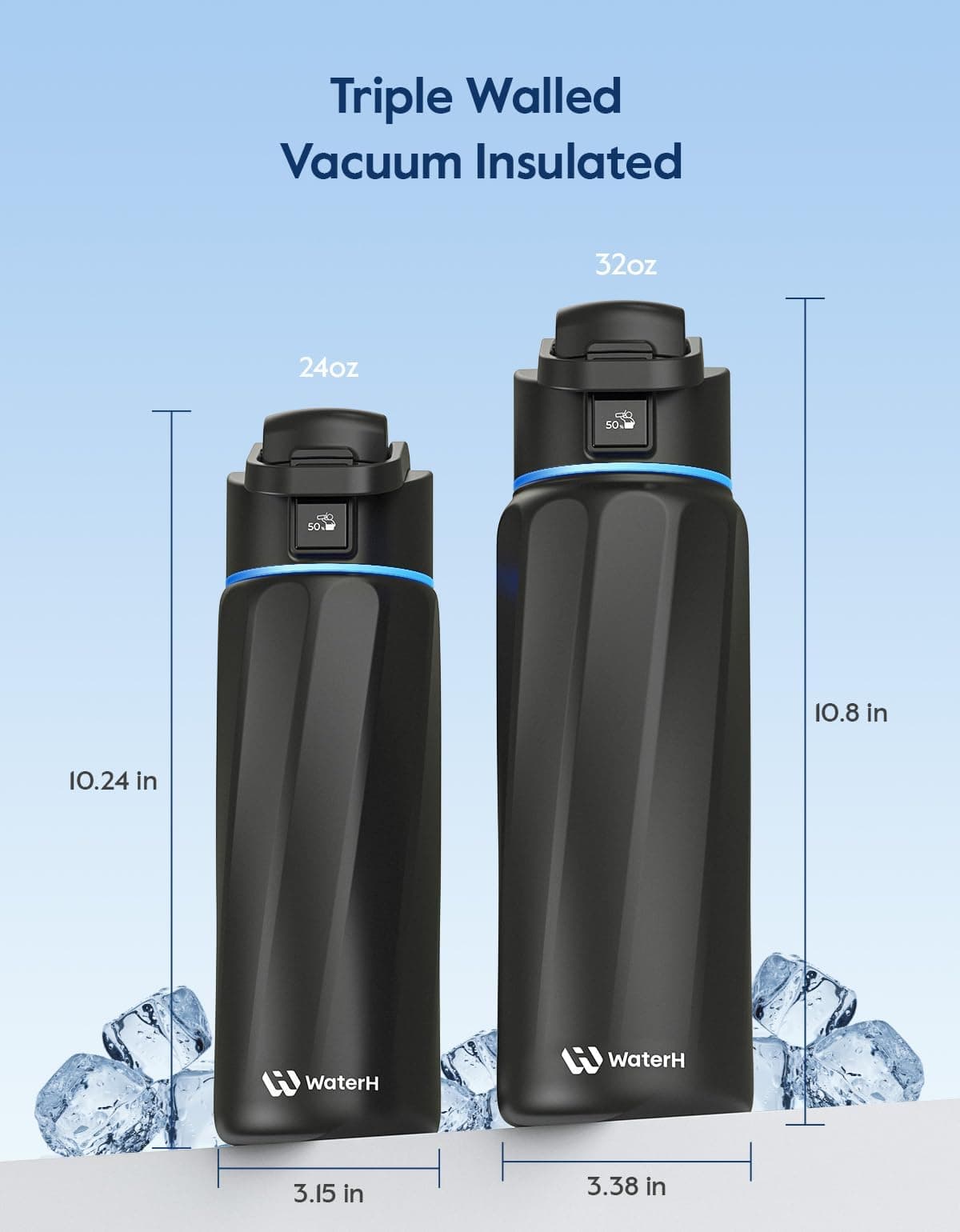 WATERH BOOST Smart Water Bottle that Reminds You to Drink, 710 ml – Bild 5