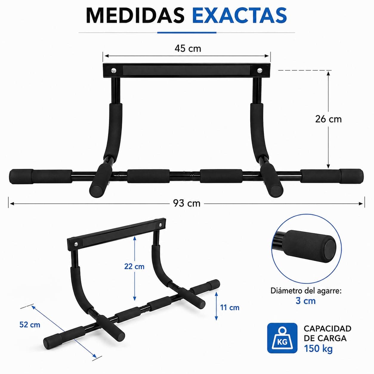 CABLEPELADO Barra dominadas para entrenamiento de fuerza – Bild 2