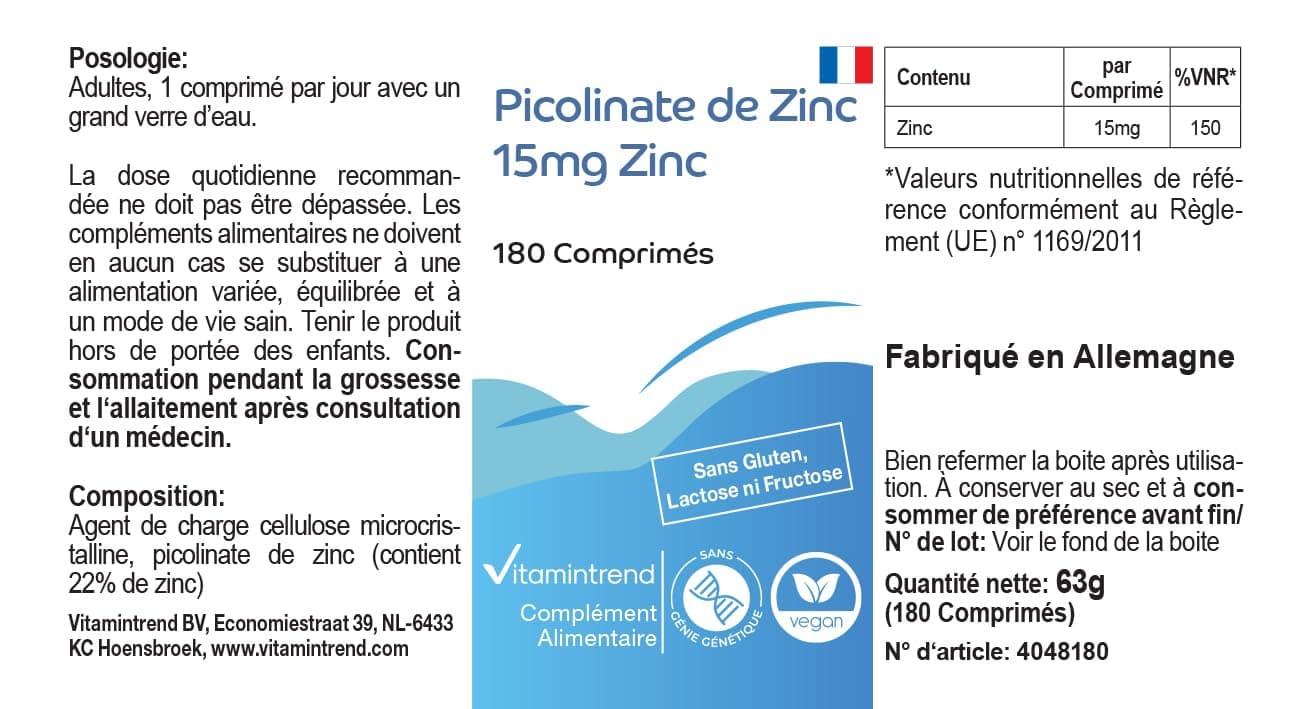 Vitamintrend Zinco ad alto dosaggio 15 mg – Bild 4