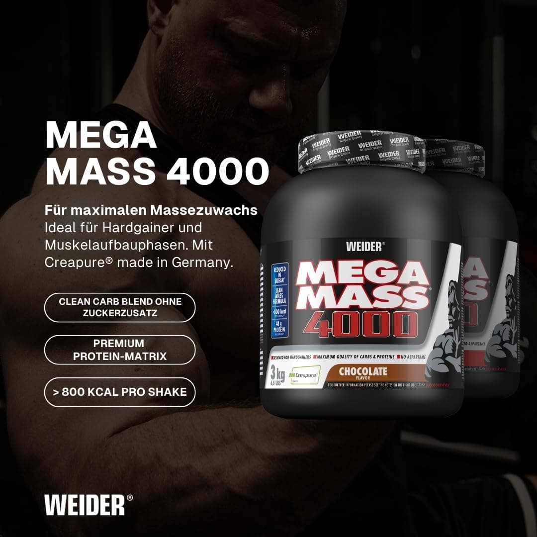 Weider Mega Mass 4000 - Weight Gainer Pulver mit 48g – Bild 2