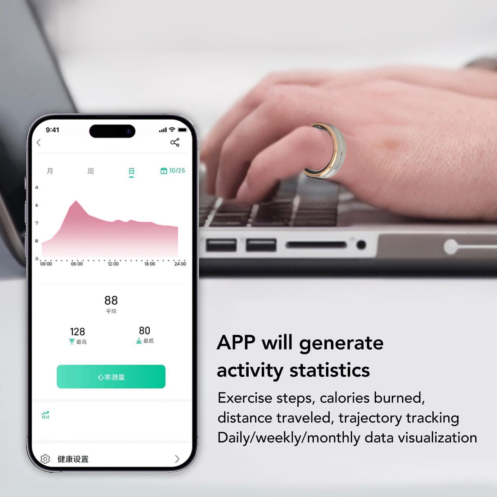 ASHATA Smart Health Ring mit APP – Bild 2