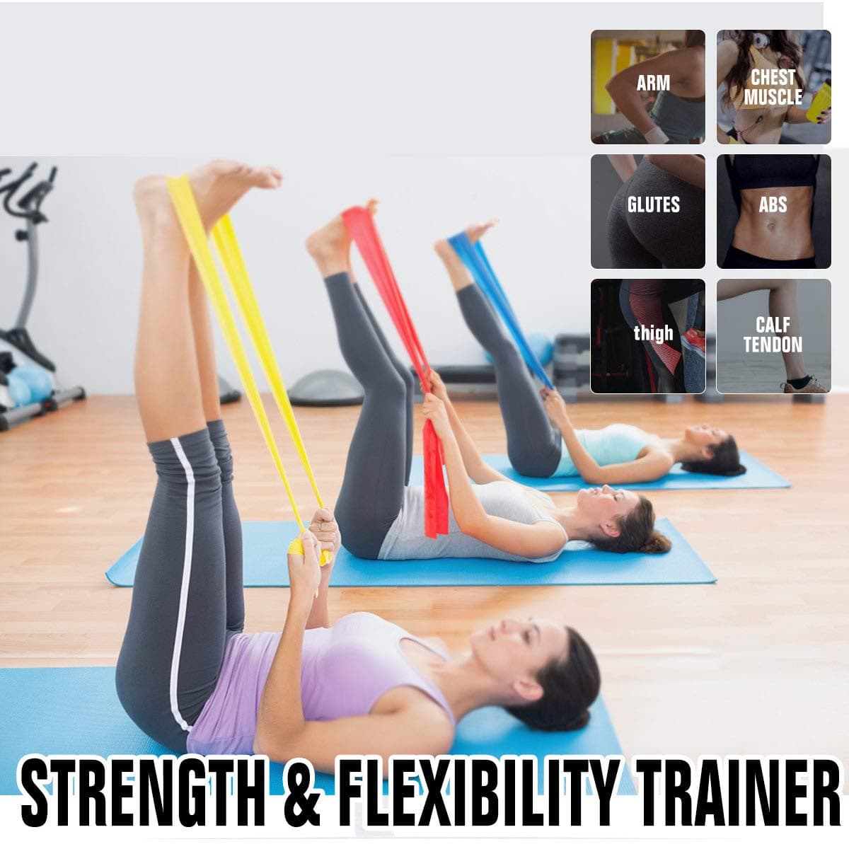 HAIBEI Resistance Bands Set Stretch Band Elastic Exercise – Bild 5