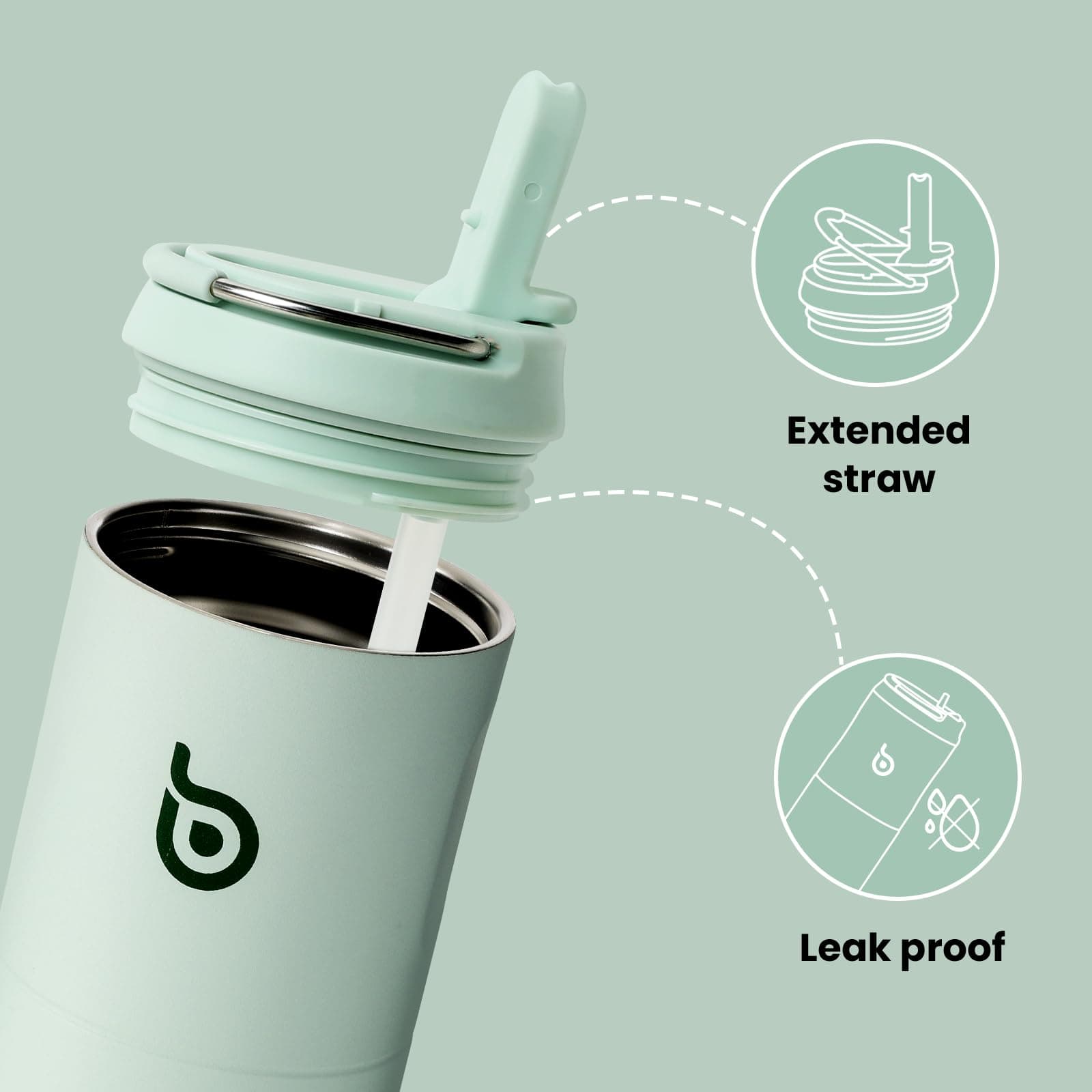 BOTTLE BOTTLE bottlebottle Stainless Steel Water Bottle with Straw and Lid – Bild 4