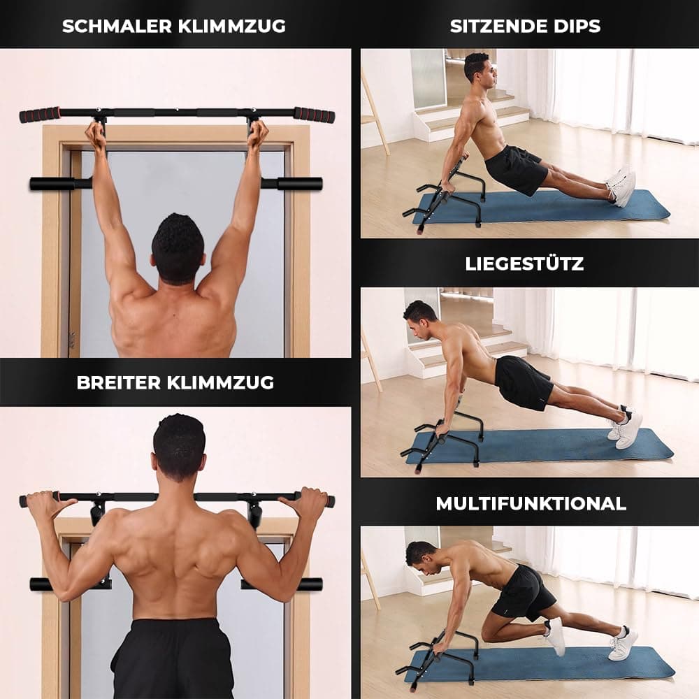ONETWOFIT Barre de traction pour porte,Avec poignées antidérapantes,Jusqu'à 210 kg – Bild 5