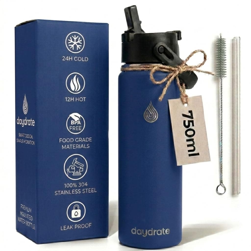 daydrate daydrate Insulated Metal Water Bottle with Straw 750ml