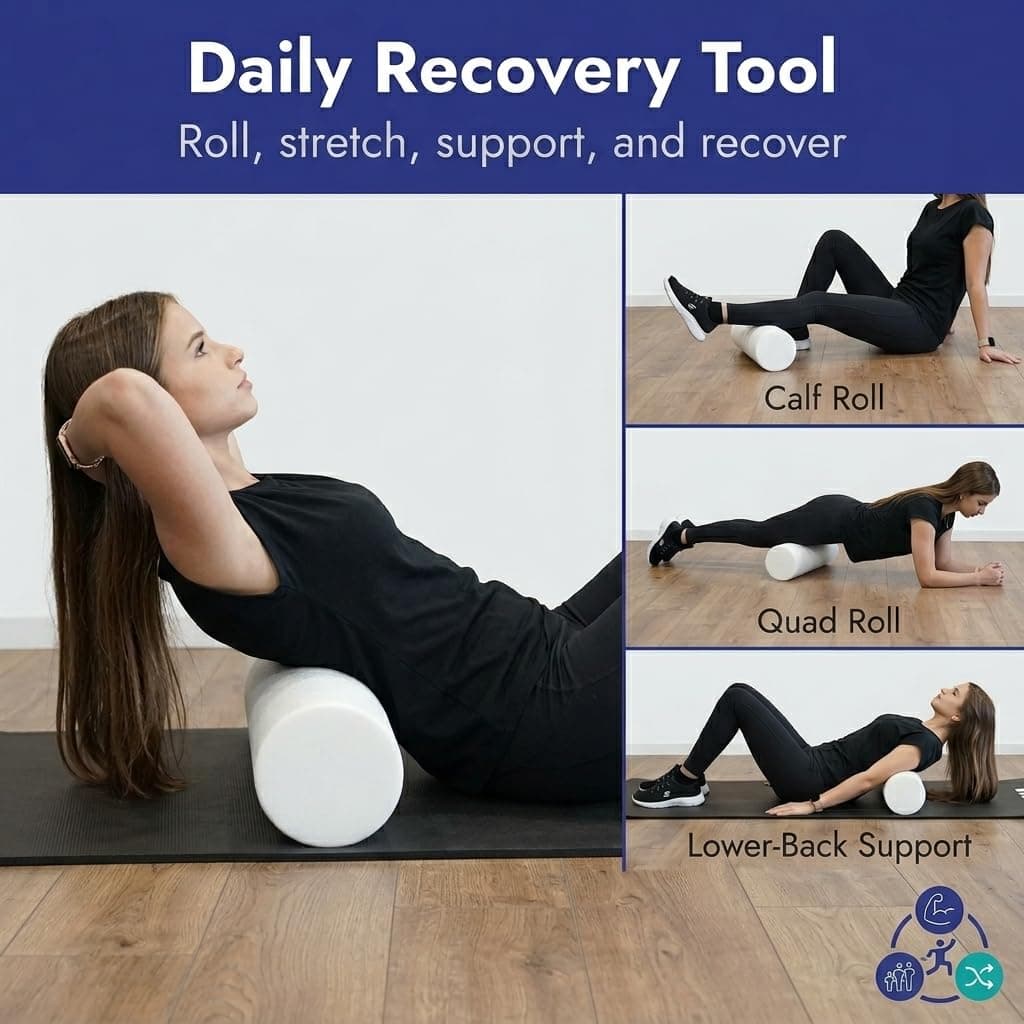 Healthy You Medium/Firm White PE Foam Roller (36" Full – Bild 2