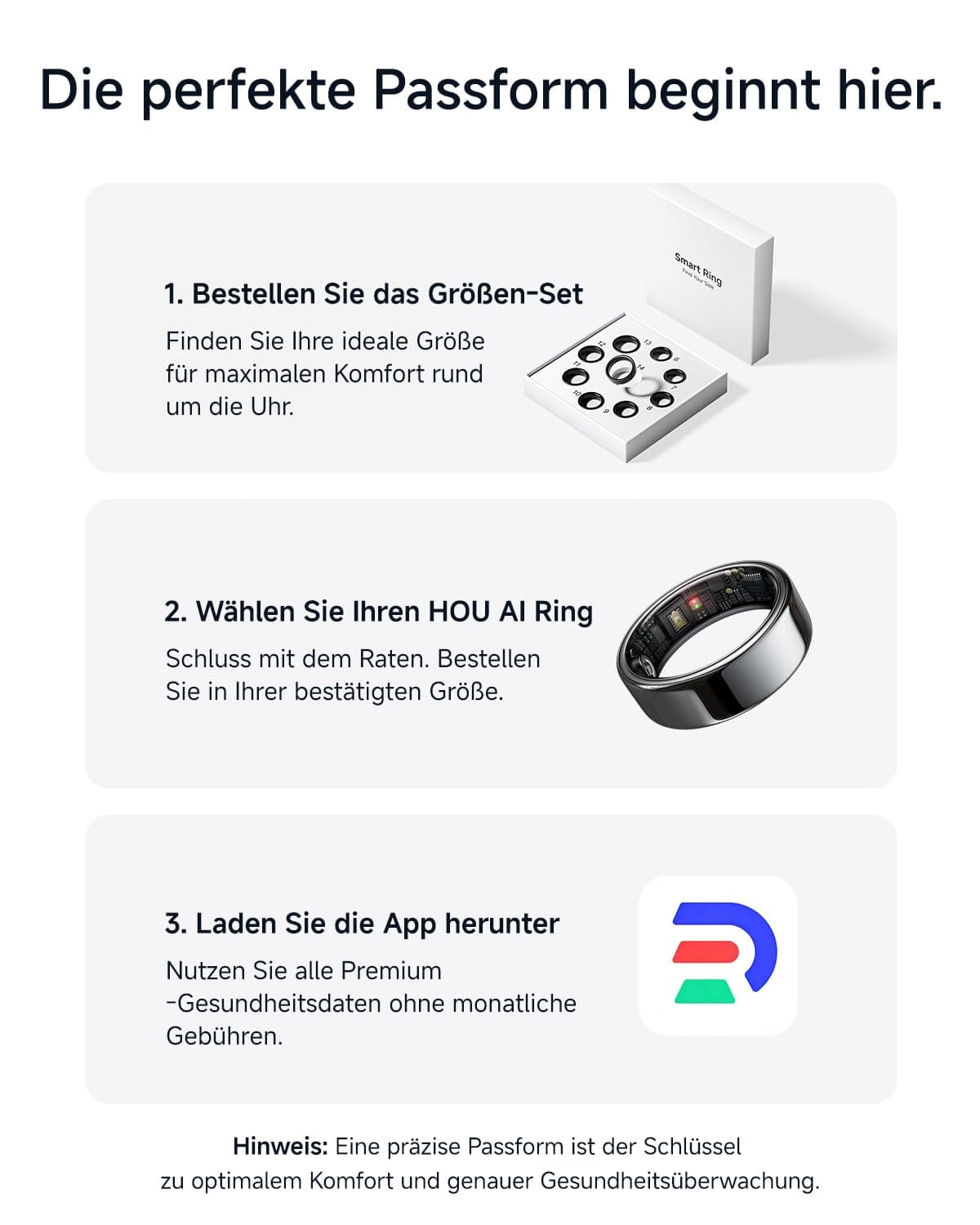 Smart Ring HOU AI Smart Ring Ohne Abo für Damen & Herren – Bild 2