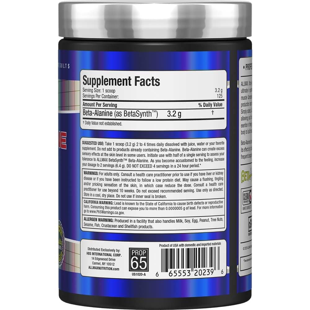 ALLMAX Nutrition Beta-Alanine Powder, Performance Enhancer for Strength & Endurance, 400g – Bild 3