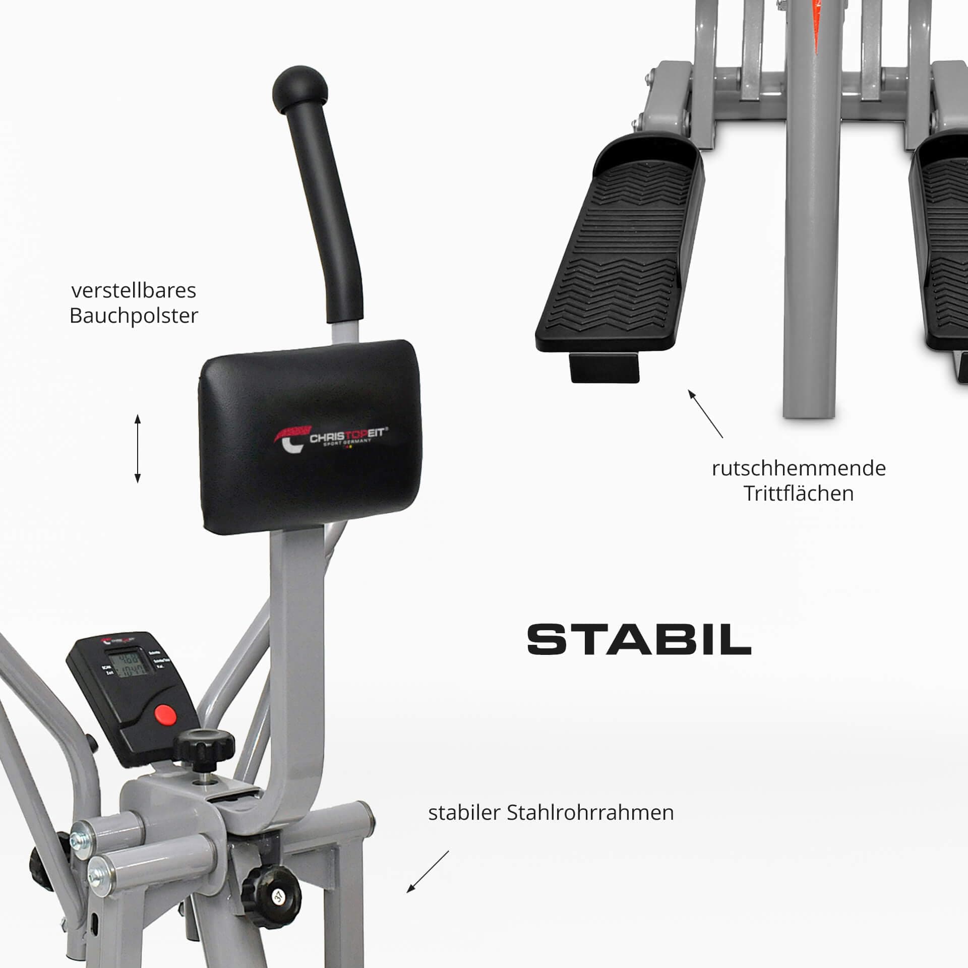 CHRISTOPEIT SPORT GERMANY Christopeit Crosstrainer Walker klappbar, Ellipsentrainer für Zuhause, bis 100kg – Bild 4
