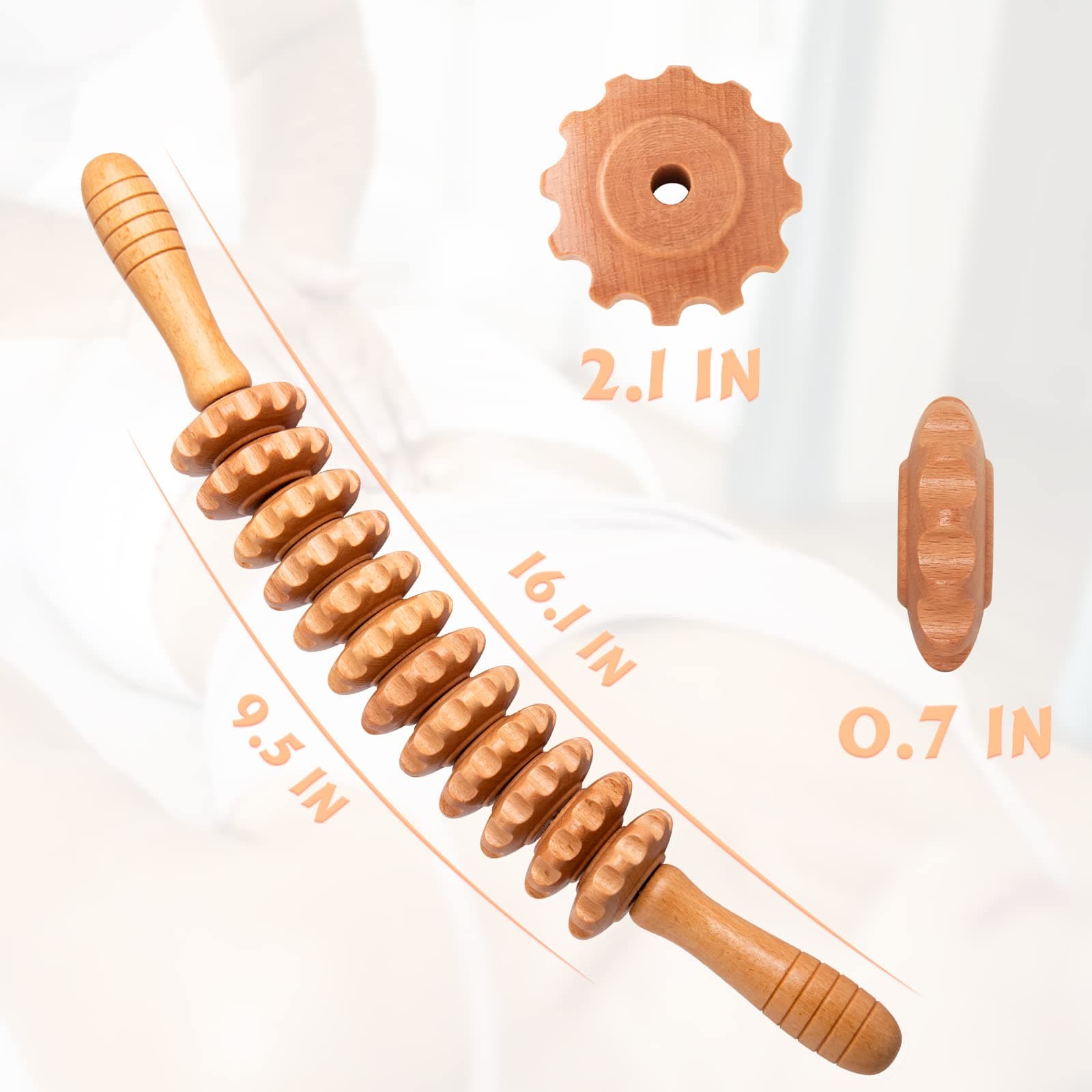 DAOZWUBGIH Rouleau de Massage Corporel en Bois – Bild 5