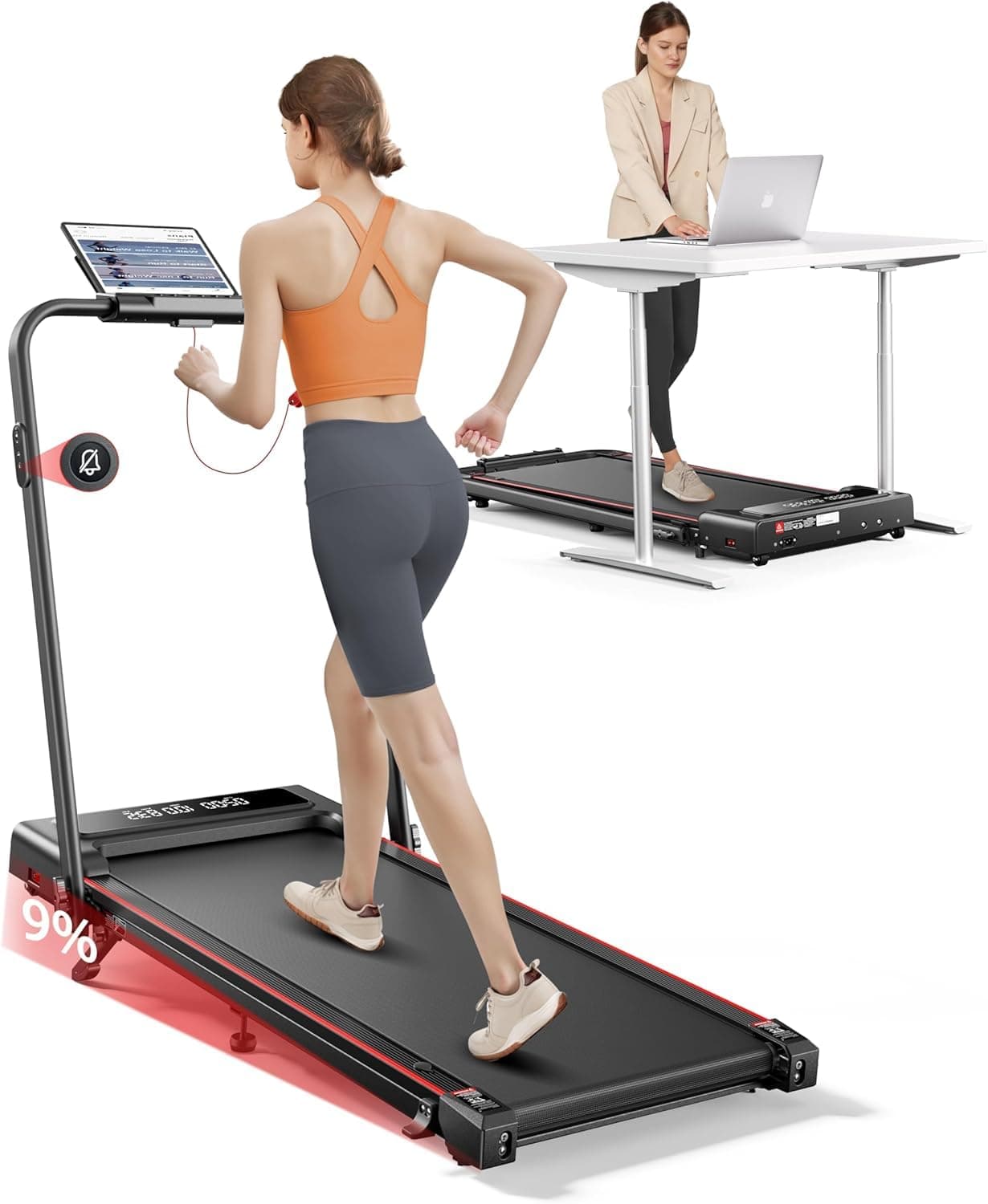 Toputure Folding treadmill with 9% Incline