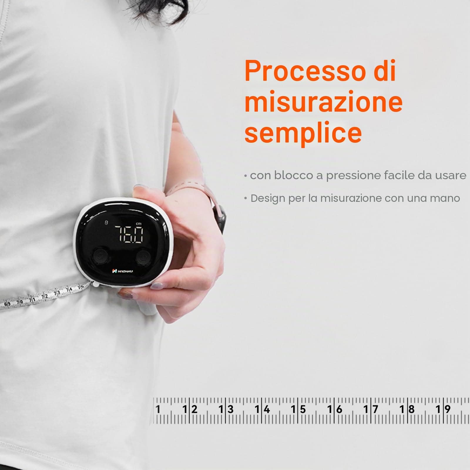 SUNHAIXIA Fitdays Smartes Körpermaßband mit Bluetooth & LED-Bildschirm – Bild 2