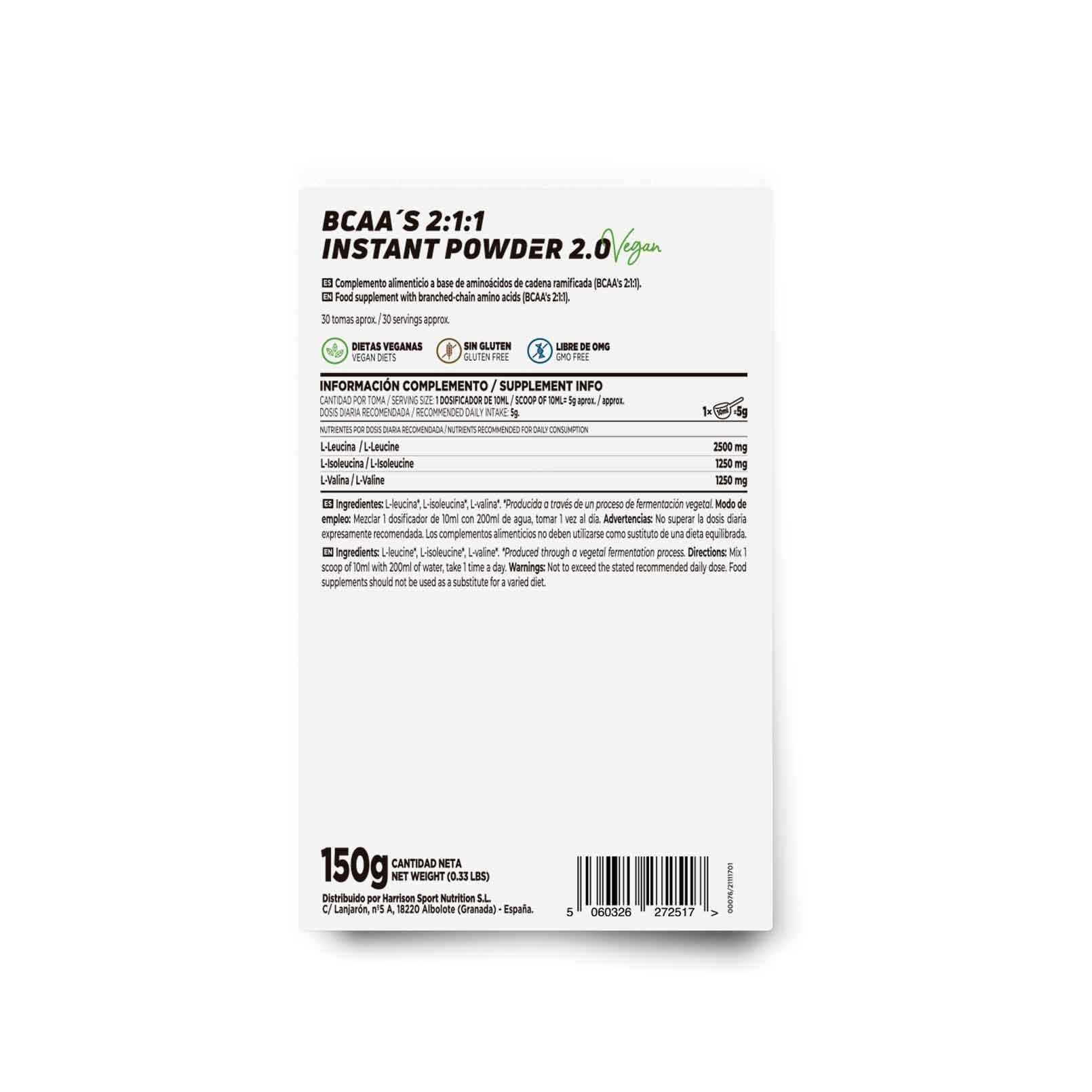 HSN BCAA’s Instantáneos 2:1:1 en Polvo | Sin Sabor 150g – Bild 2