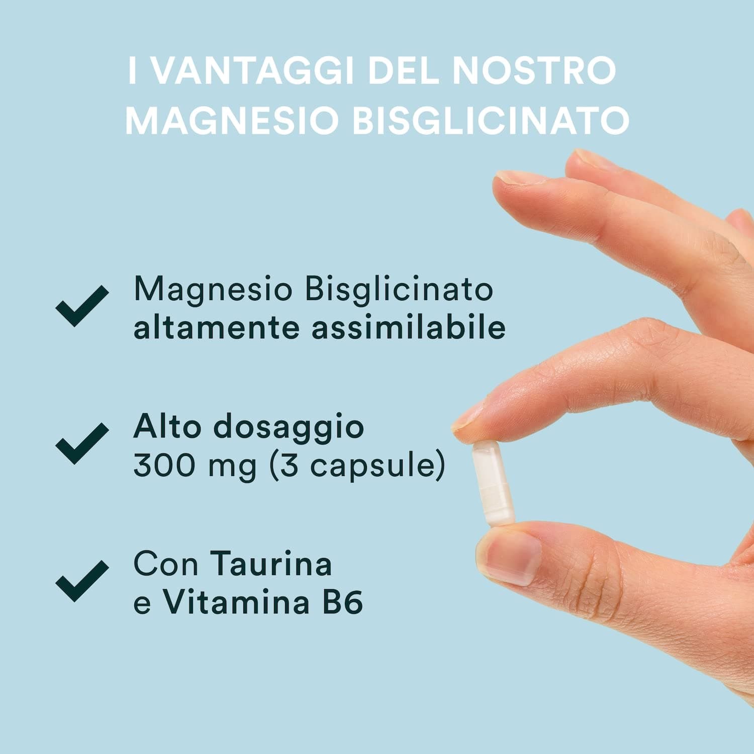 NOVOMA Magnésium Bisglycinate + Taurine & Vitamine B6, Haute Teneur 300mg /j, 120 g – Bild 3