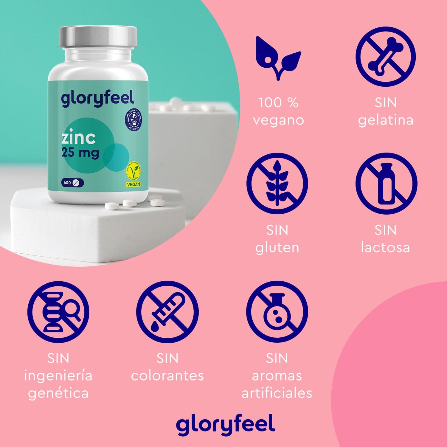 Gloryfeel Zinc 25mg – Bild 3
