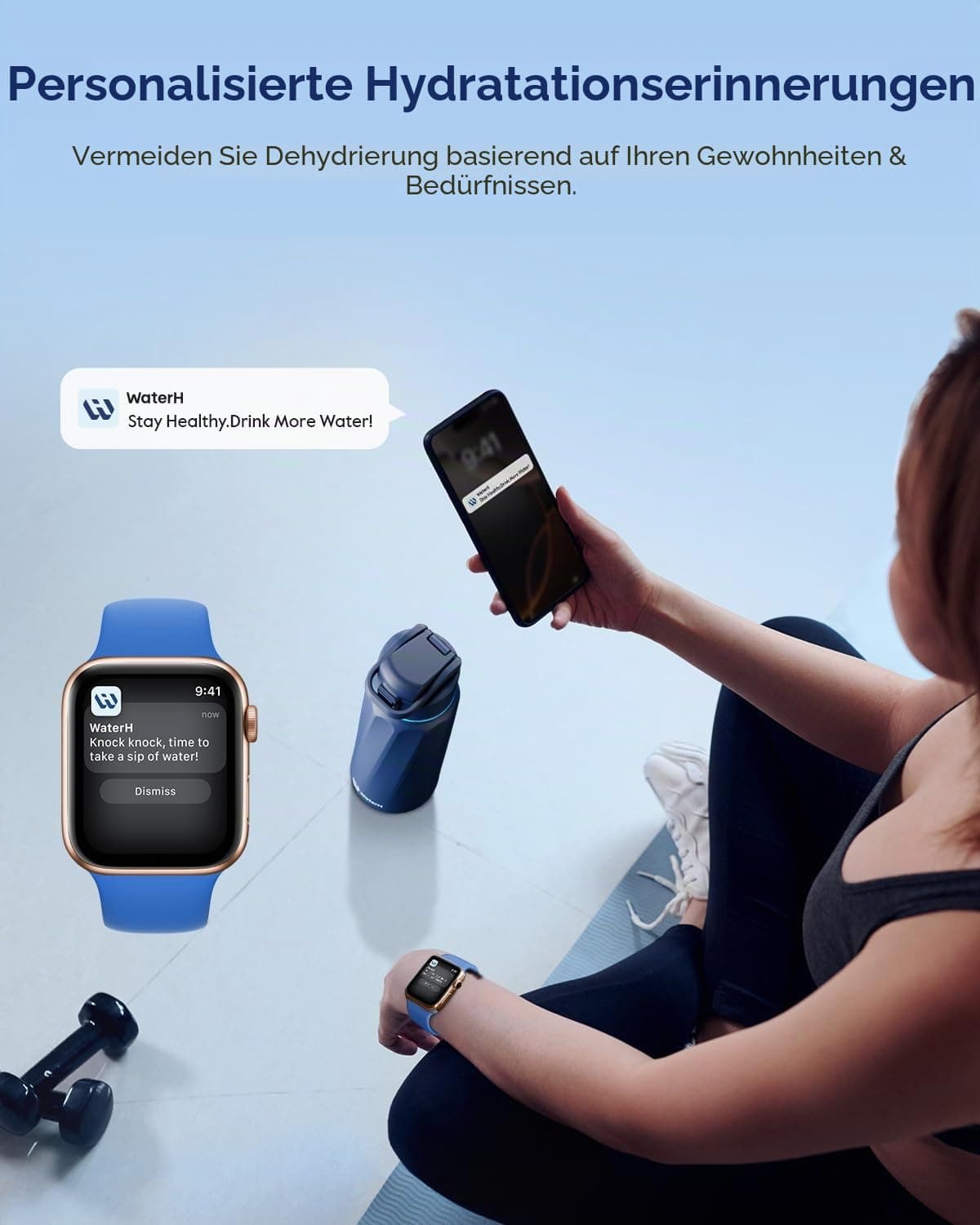 WATERH BOOST Smart Water Bottle with Reminder & Tracker – Bild 3