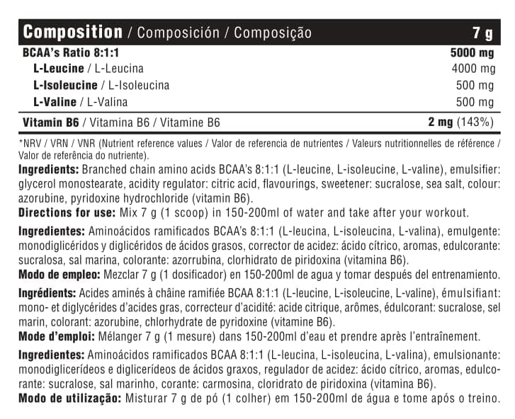 DMI INNOVATIVE NUTRITION BCAA ZERO 8:1:1 - Polvo Sabor Cereza 280g – Bild 3