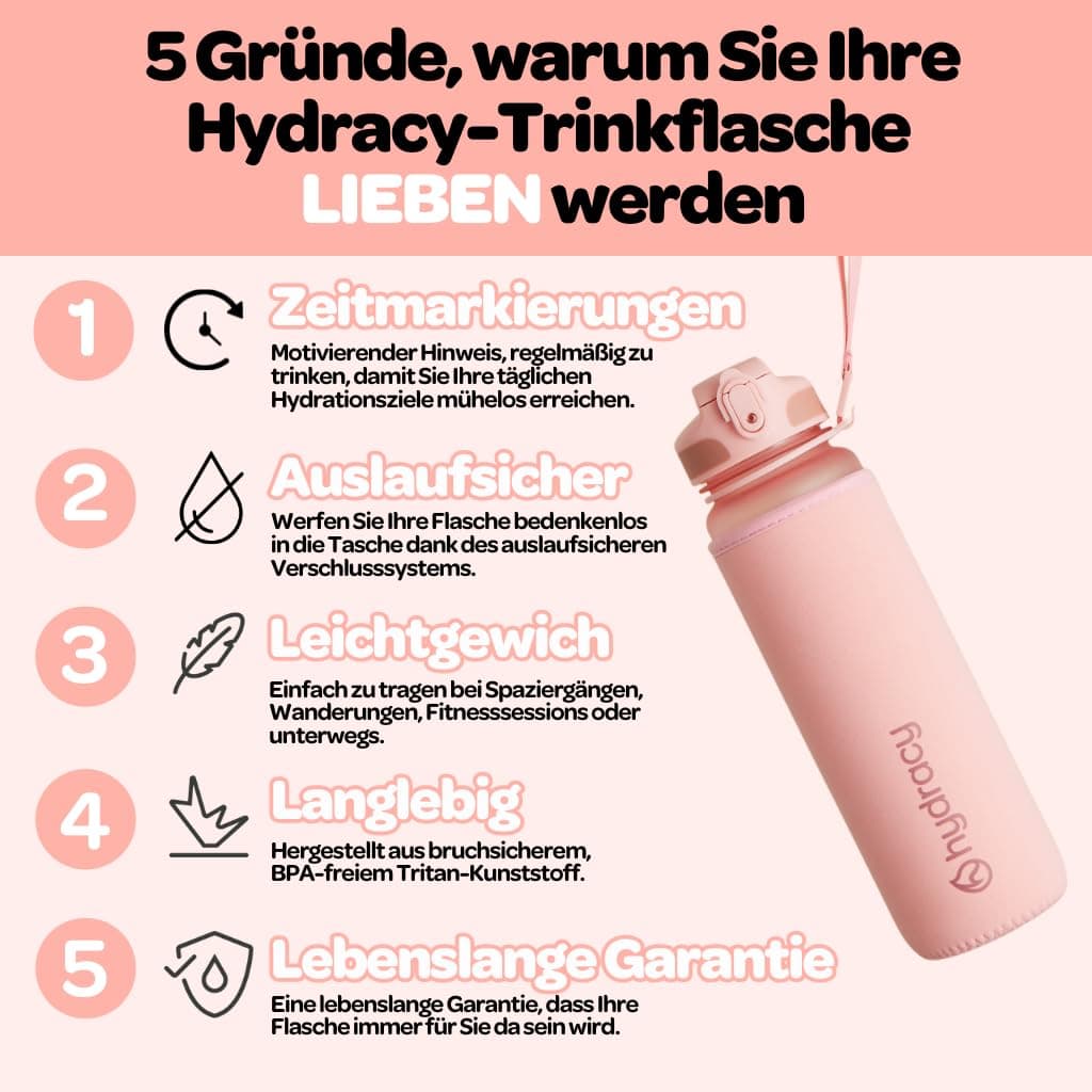 Hydracy Trinkflasche mit Fruchteinsatz - 1L – Bild 2