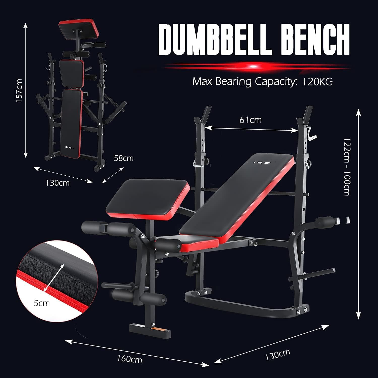 ISE Banco de Musculación Multifuncional Inclinable para – Bild 7
