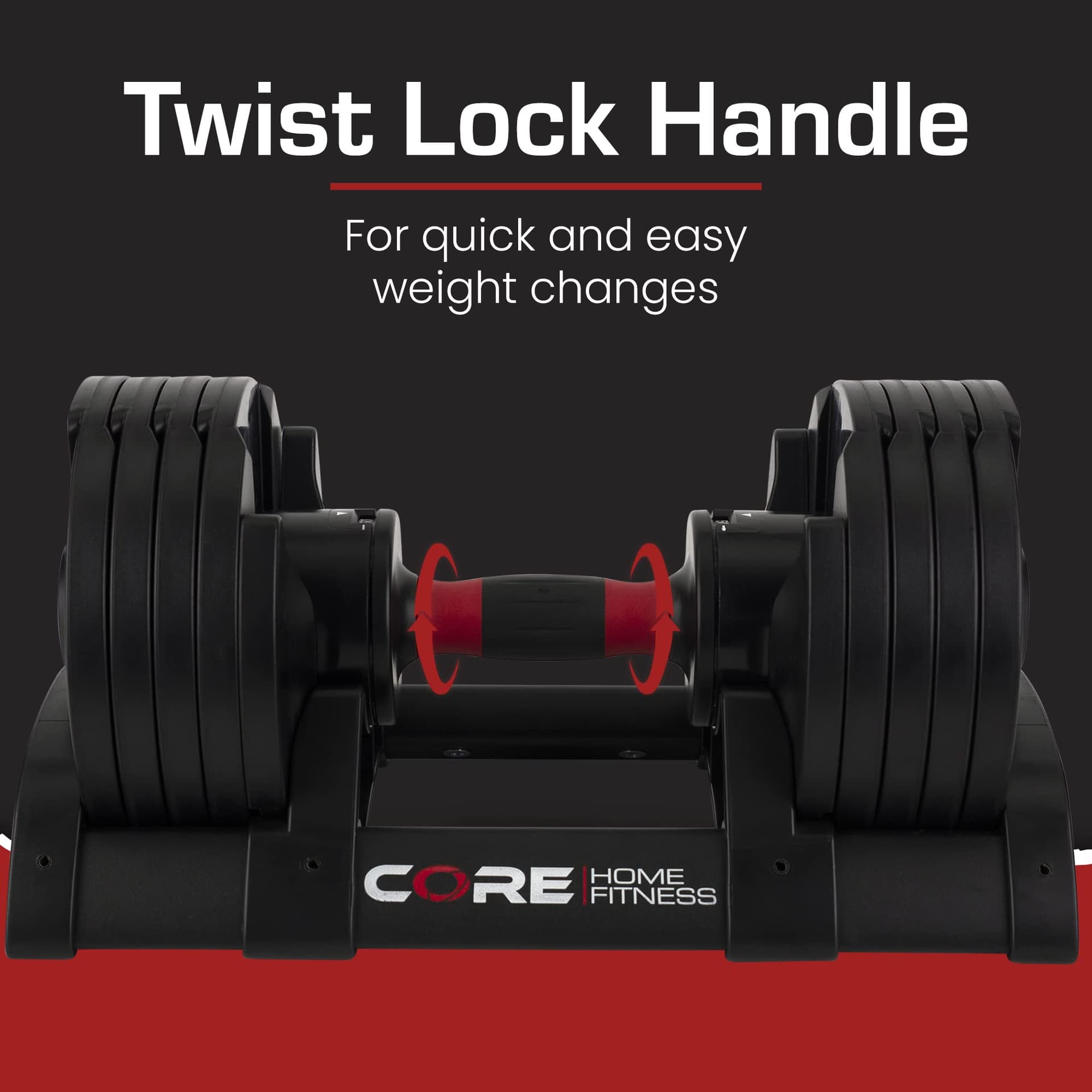 CORE FITNESS ® Adjustable Dumbbell Weight Set By Affordable – Bild 3