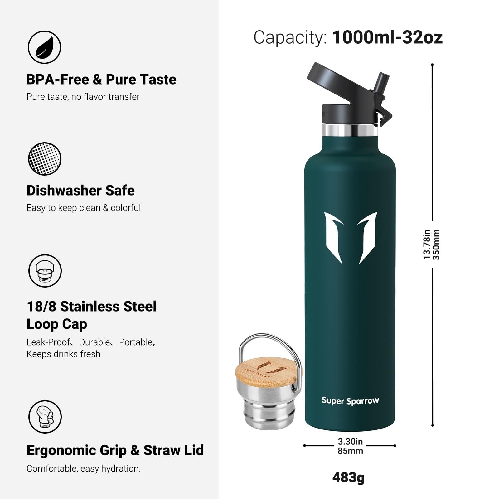 Super Sparrow Gourde Isotherme - Bouteille Isotherme - 1000ml – Bild 3