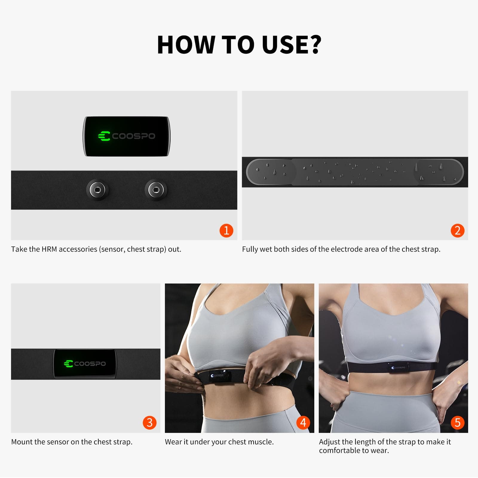 CooSpo H9Z Herat Rate Monitor Chest Strap,Bluetooth 5.0 – Bild 8