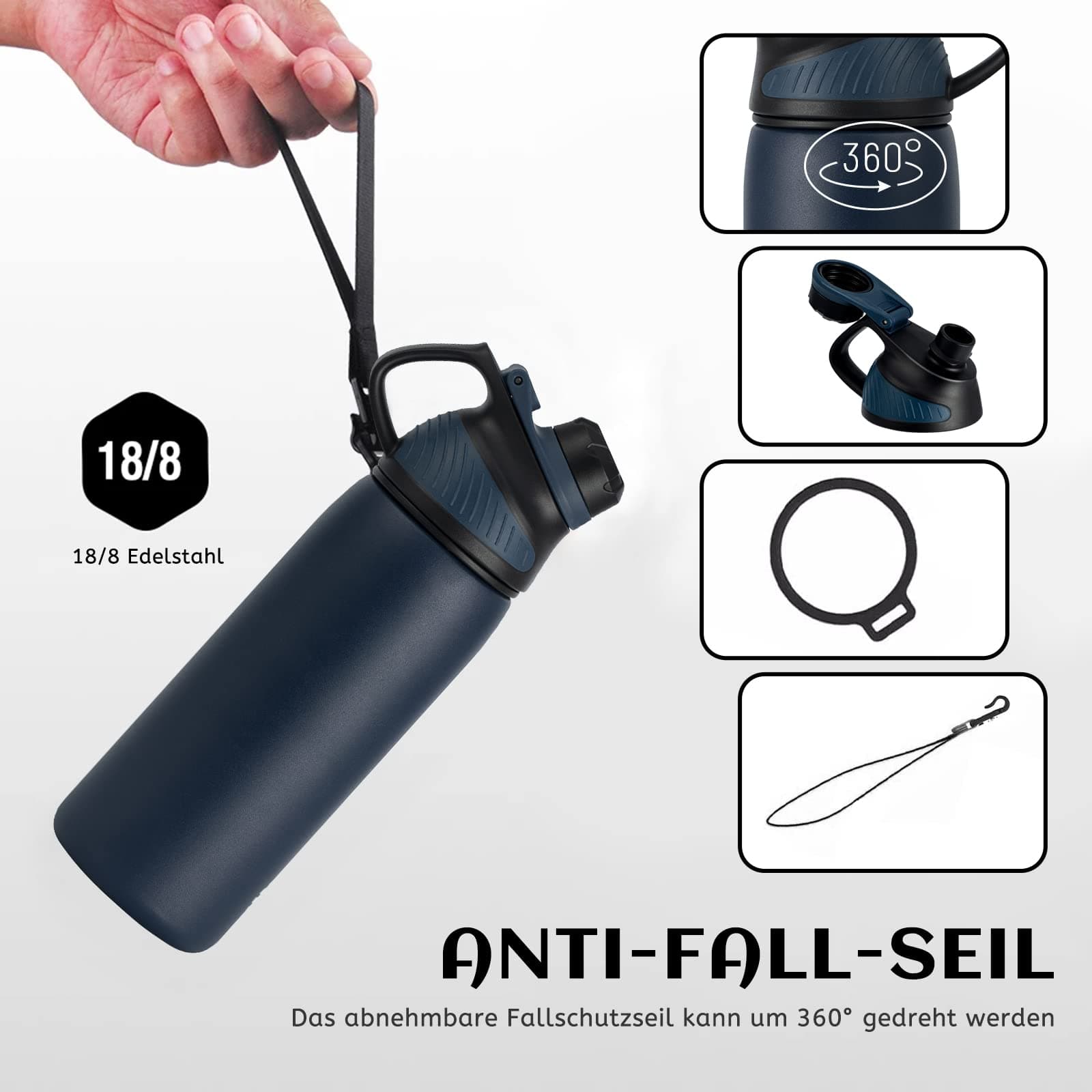 Fjbottle RVS Waterfles Sport met Magnetische Dop – 1500ml – Bild 3